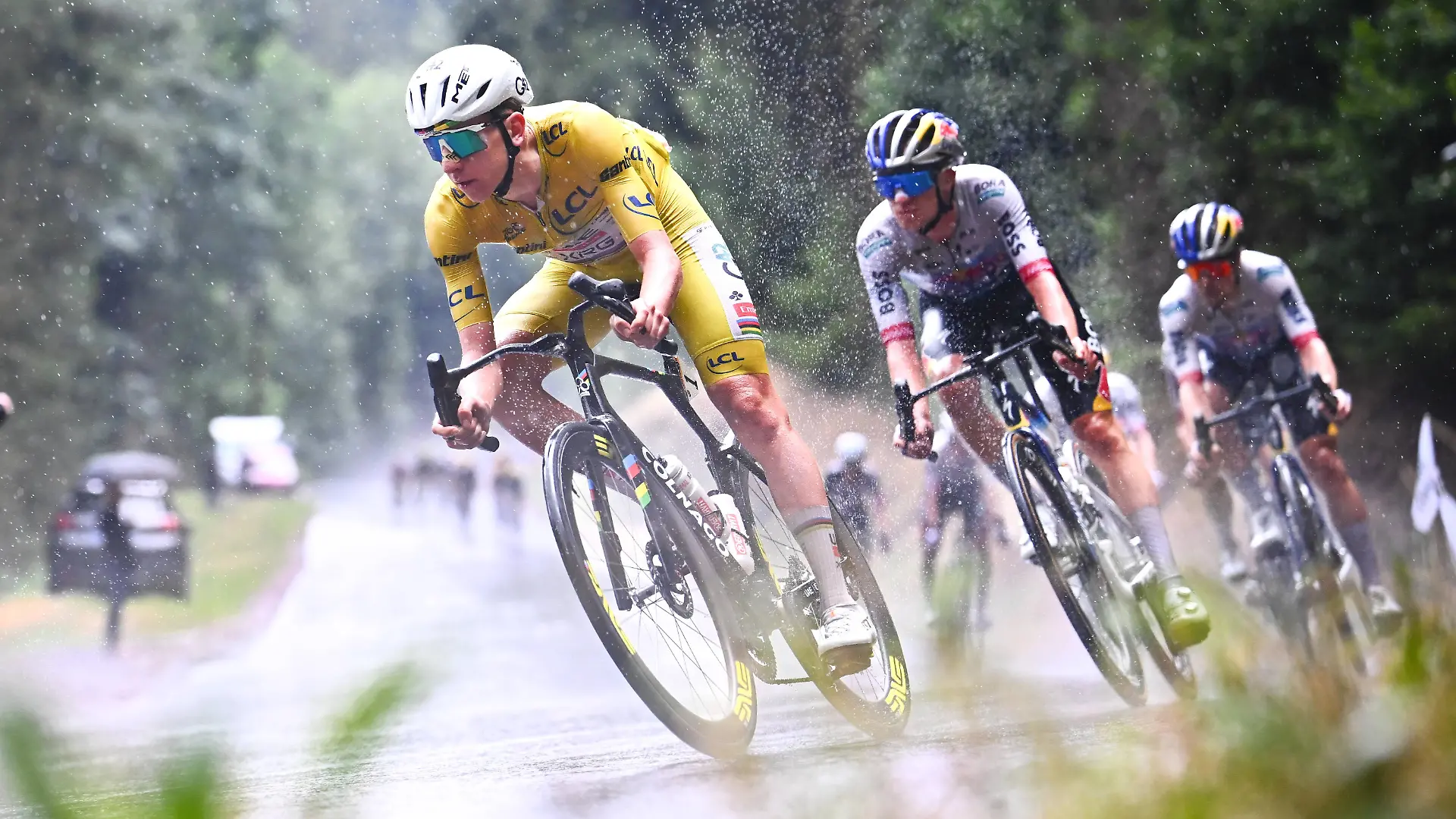 Slovenian Tadej Pogacar of UAE Team Emirates XRG is pictured during stage 14 of the 2026 Tour de France cycling race, a stage of 155km from Mulhouse to Le Markstein Fellering, on Saturday 18 July 2026. The 113th edition of the Tour de France starts on Saturday 4 July in Barcelona, Spain, and will finish in Paris, France on the 26th of July. POOLxGREGORYxVANxGANSEN PUBLICATIONxNOTxINxBELxFRAxNEDxLUX x181421012x