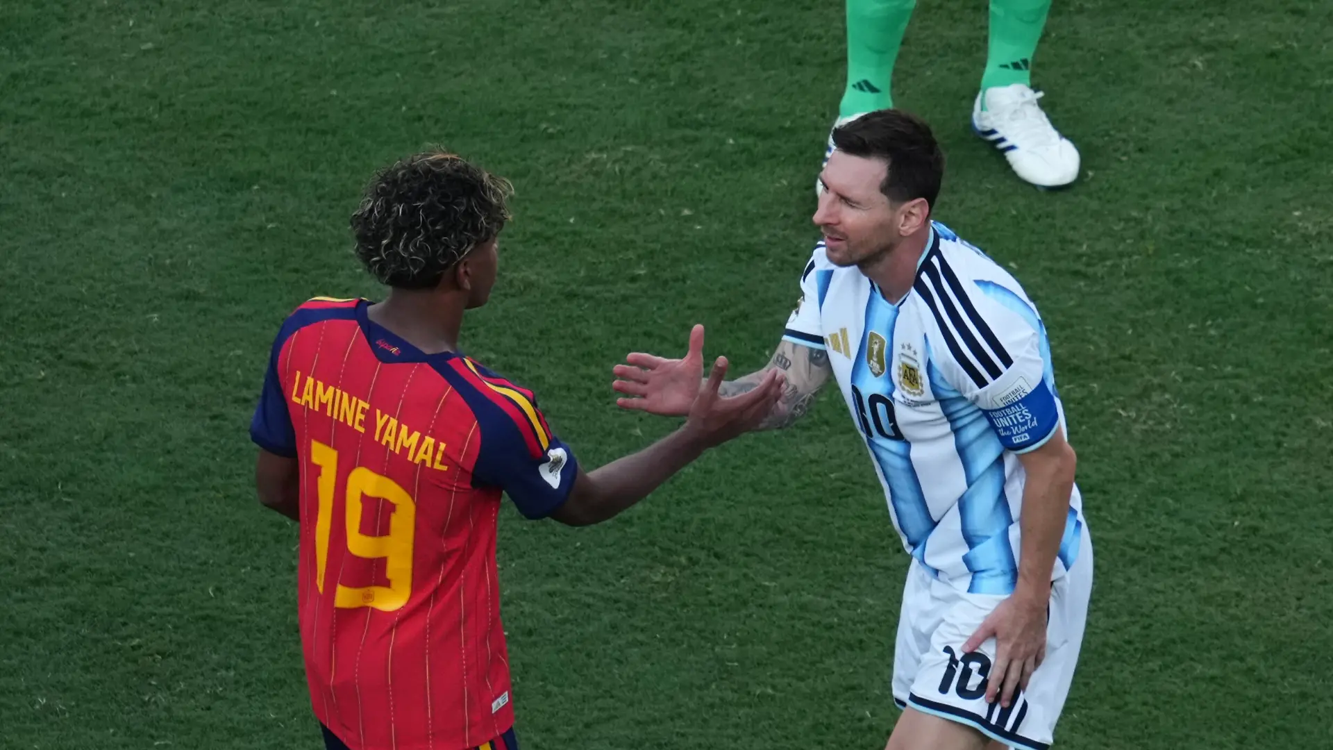 July 19, 2026, New Jersey, Aarhus, USA: LIONEL ANDRES MESSI from Argentina and LAMINE YAMAL from Spain during FIFA World Cup 2026: Spain and Argentina. (Credit Image: © Ulrik Pedersen/ZUMA Press Wire