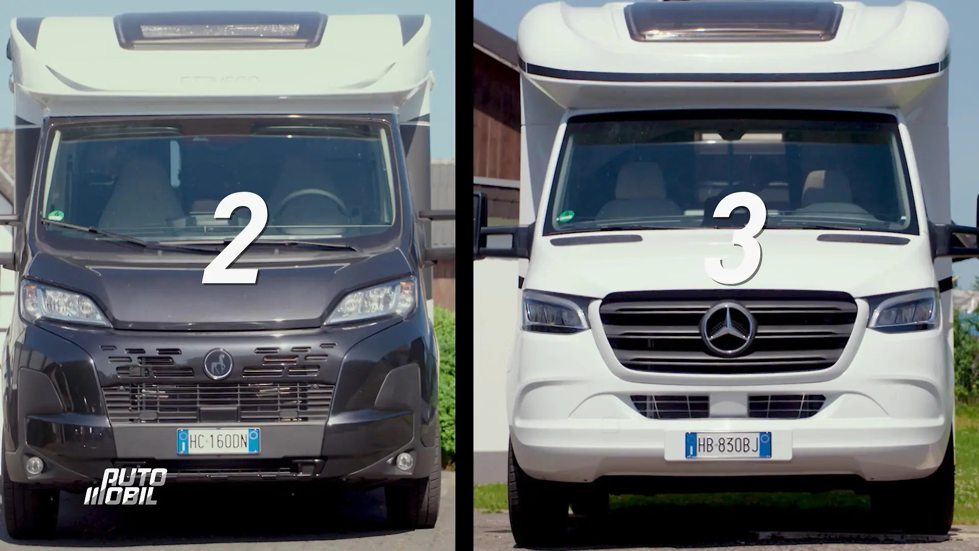 Beim Aufbau liegen beide Wohnmobile fast gleichauf Alltagstest auf dem Stellplatz