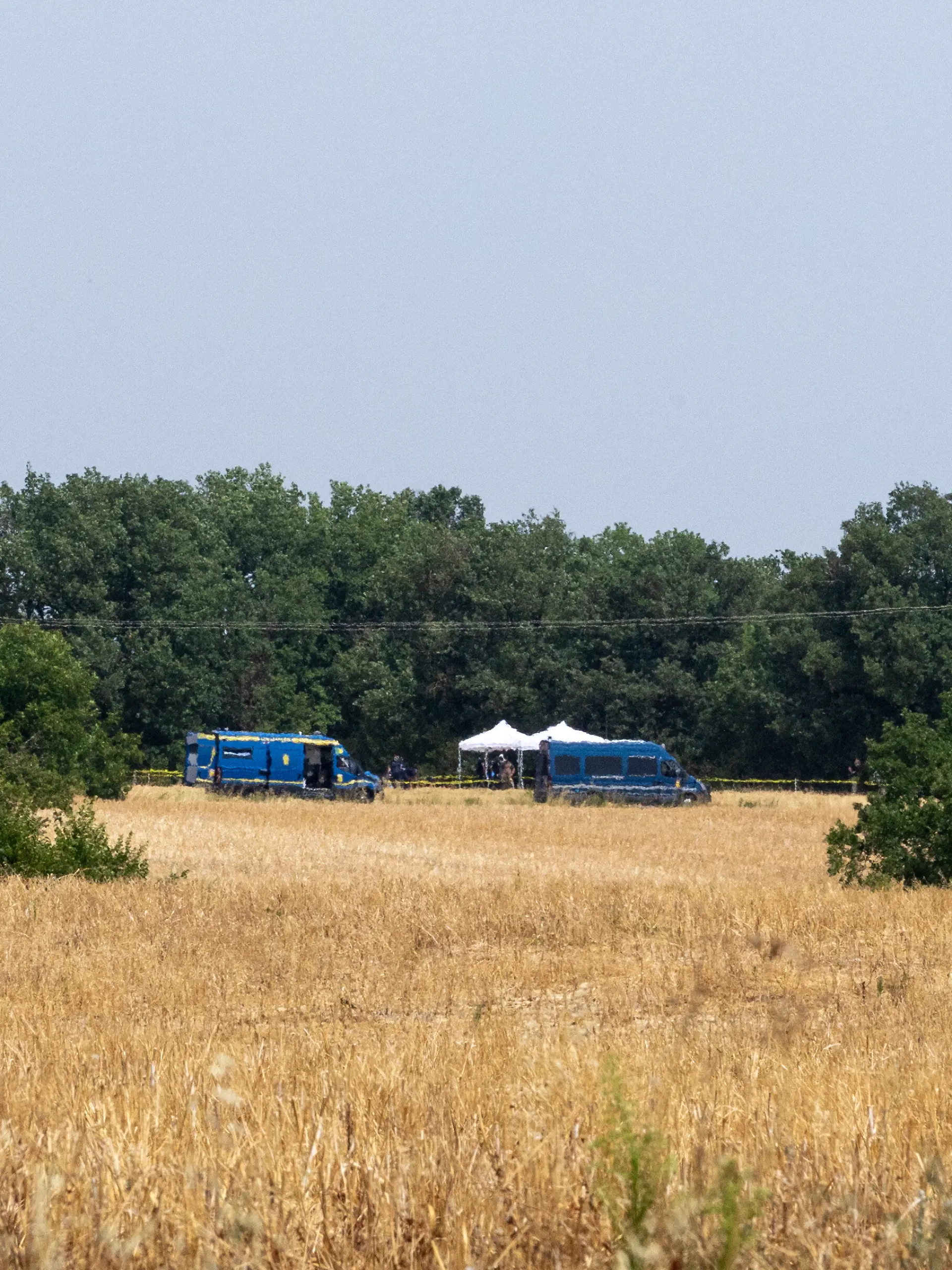 Location of the search for Delphine Jubillar's body in Villeneuve-sur-Vere, in southwestern France, on July 16, 2026. A search is underway to locate the body of Delphine Aussaguel, a 33-year-old nurse who went missing in France in December 2020. Bones were found at the location indicated to investigators by Cédric Jubillar, Delphine Aussaguelâs husband, after he was questioned by the court on July 15, 2026, and admitted his responsibility for his wifeâs death. Photo by Arnaud Bertrand/ABACAPRESS.COM