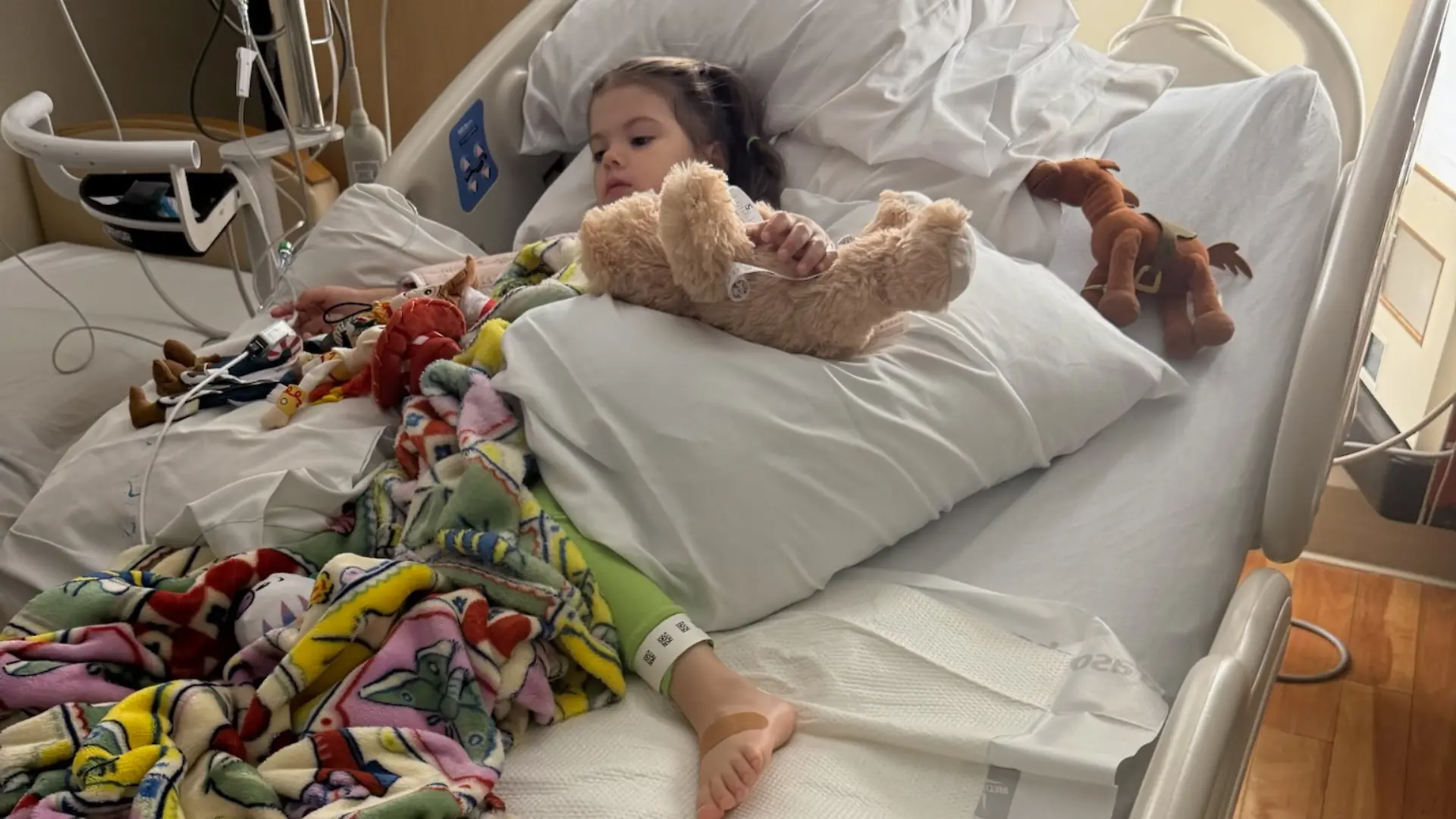 Die kleine Addy wird nach dem Biss im Krankenhaus behandelt.