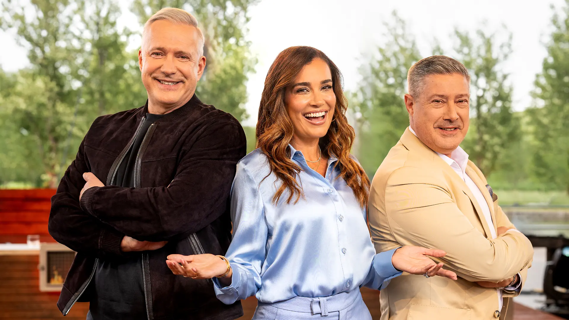 Alexander Herrmann (l.), Jana Ina Zarrella, Joachim Llambi werden als Juroren die Werke der Köche beurteilen.