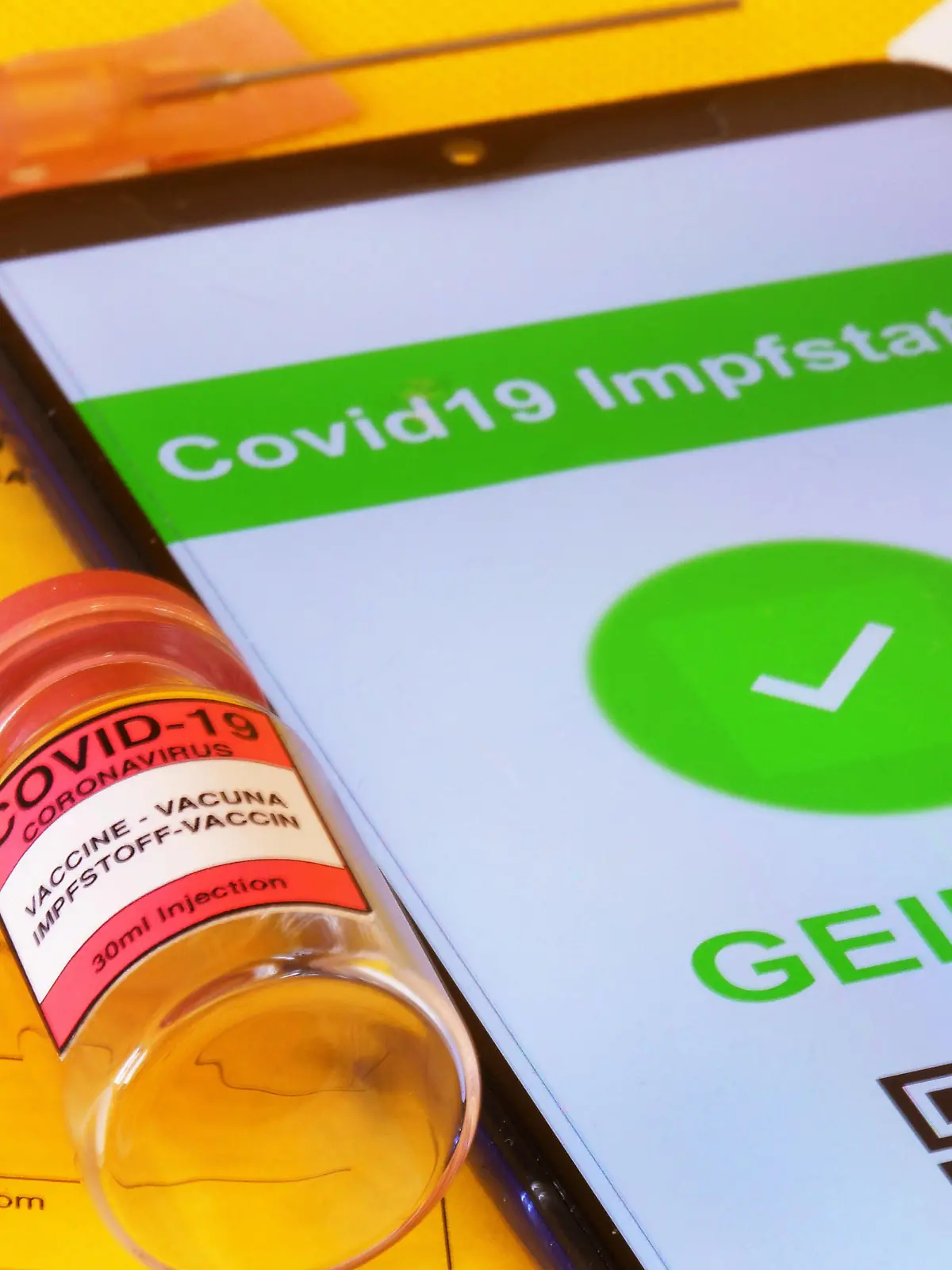  Internationaler Impfpass und digitaler Impfpass auf Smartphone Impfung-Covid-19 *** International vaccination certificate and digital vaccination certificate on smartphone vaccination Covid 19