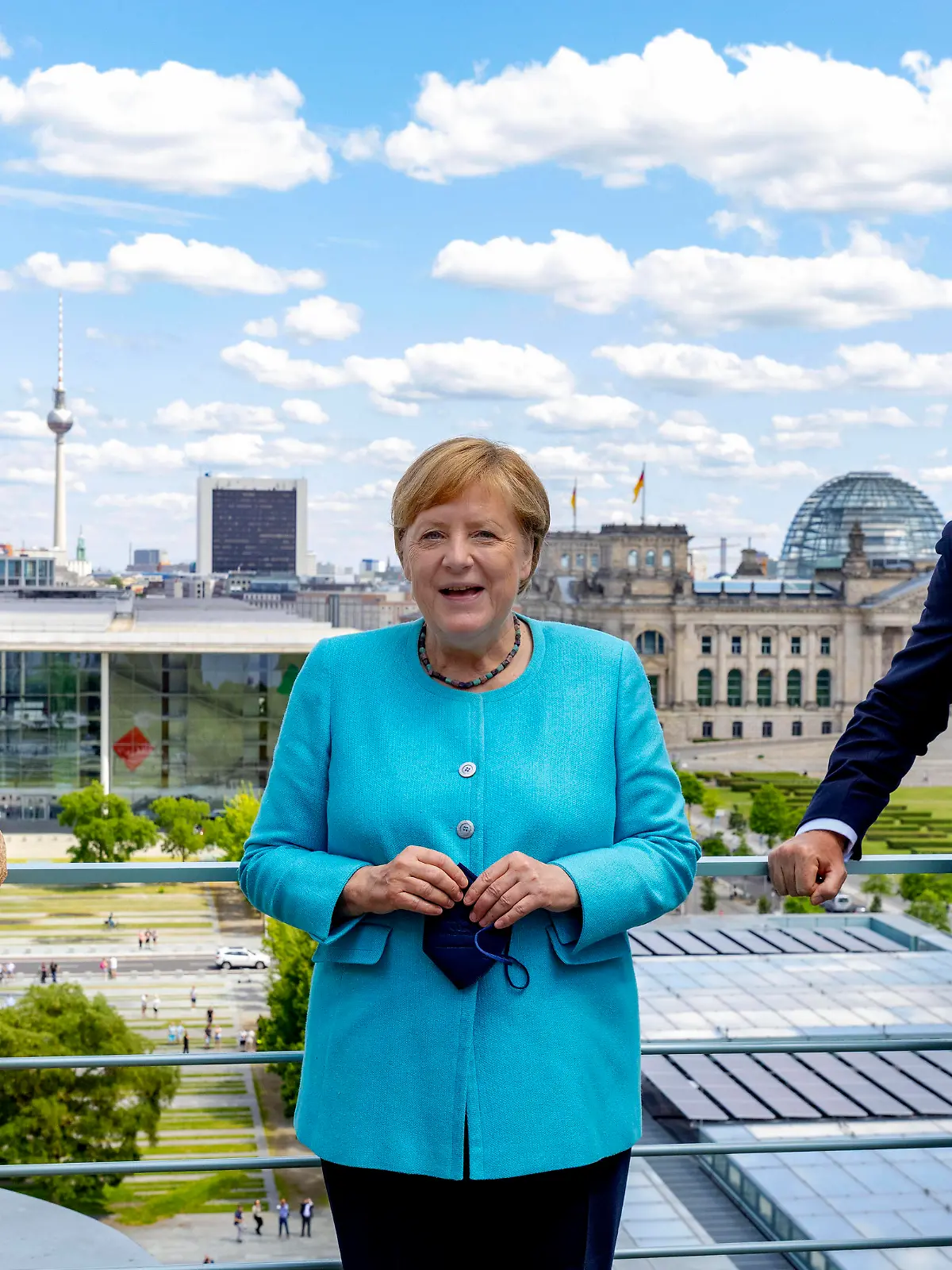  06-07-2021 Berlin Queen Maxima and King Willem-Alexander with Angela Merkel at the Bundeskanzleramt on the 2nd day of the 3 day statevisit to Germany.  PUBLICATIONxINxGERxSUIxAUTxONLY Copyright: xPPEx
