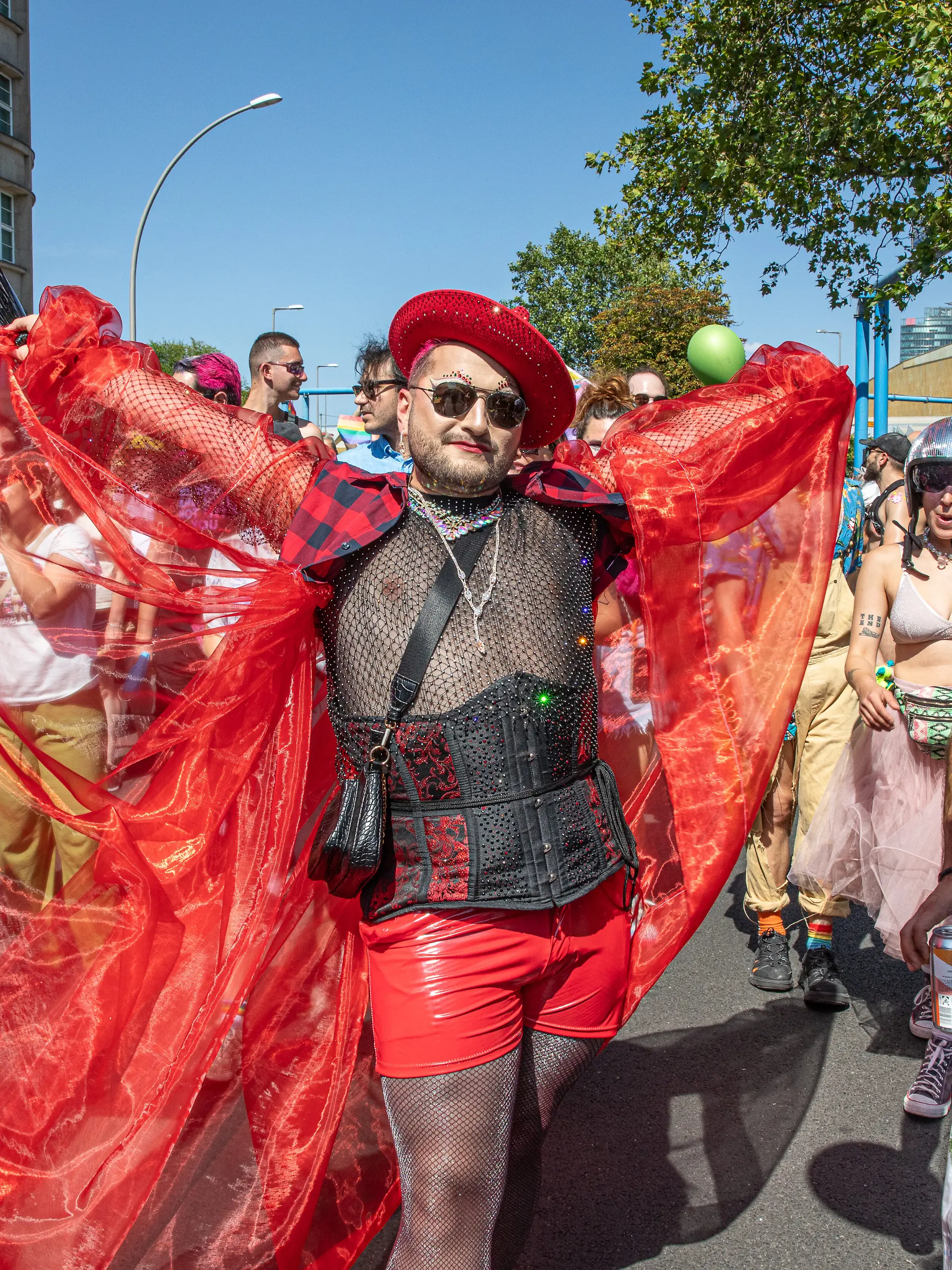 July 25, 2026, Berlin, Berlin, Germany: Participants take part in the 48th Berlin Christopher Street Day Pride Parade in Berlin, Germany, on Saturday, July 25, 2026. Hundreds of thousands of people filled streets across the German capital as the parade moved from Leipziger Strasse through central Berlin toward the Victory Column. Held under the motto Haltung ist hot, meaning Taking a Stand Is Hot, the demonstration combined colorful celebrations with political calls for LGBTQ rights, equal treatment, democratic values and stronger protection from hate crimes and discrimination. Organizers warned that queer communities are facing growing hostility and political pressure in Germany and other countries, while participants carried rainbow flags, banners and signs calling for visibility, freedom and solidarity. The annual Berlin Pride parade, one of the largest LGBTQ demonstrations in Europe, included dozens of decorated vehicles, walking groups, activists, political representatives and community organizations. (Credit Image: © Michael Kuenne/PRESSCOV via ZUMA Press Wire