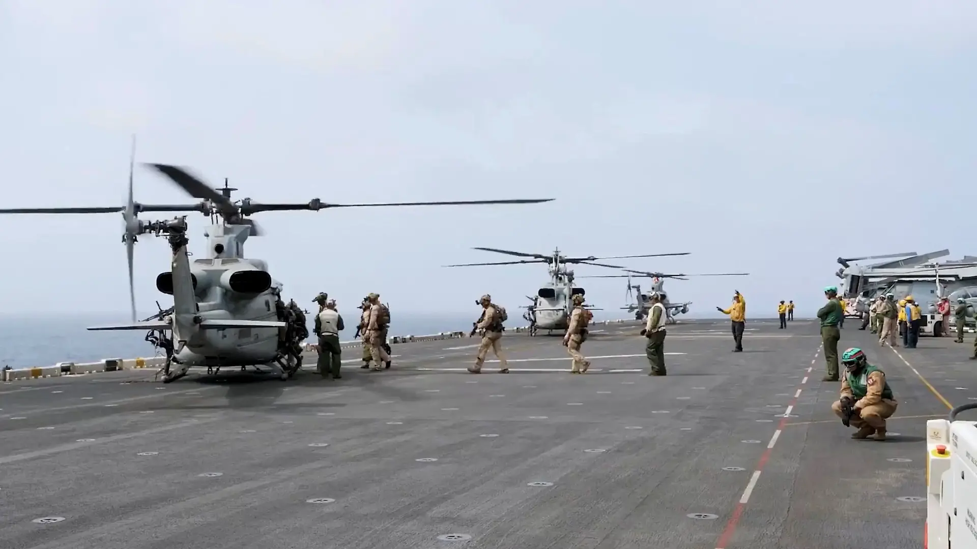 Military helicopters and personnel operate in a location given as the Arabian Sea in this screengrab obtained from a video released by U.S. Central Command (CENTCOM) on July 25, 2026. CENTCOM said the video showed U.S. operations enforcing a naval blockade against Iran. U.S. Central Command/Handout via REUTERS THIS IMAGE HAS BEEN SUPPLIED BY A THIRD PARTY. MANDATORY CREDIT  VERIFICATION: - Reuters could not verify the location or date when the video was recorded.  - No older versions of the footage were found posted online before July 25.  - The identity of one of the ships was confirmed as Charminar by its shape and colours, which matched archive images.  - The identity of the other vessel seen at the end of the video could not be verified.