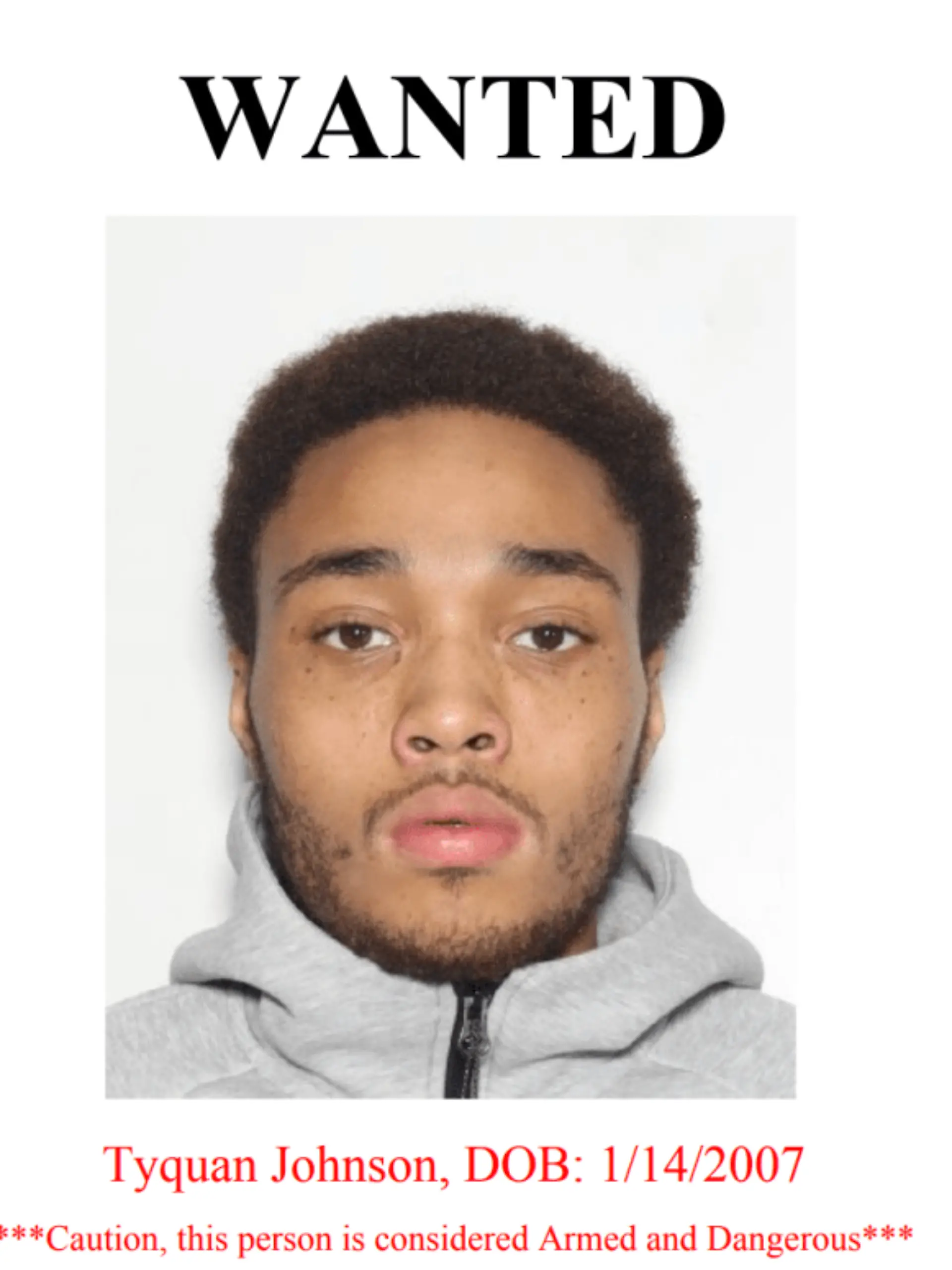 Fahndungsfoto von Tyquan Johnson