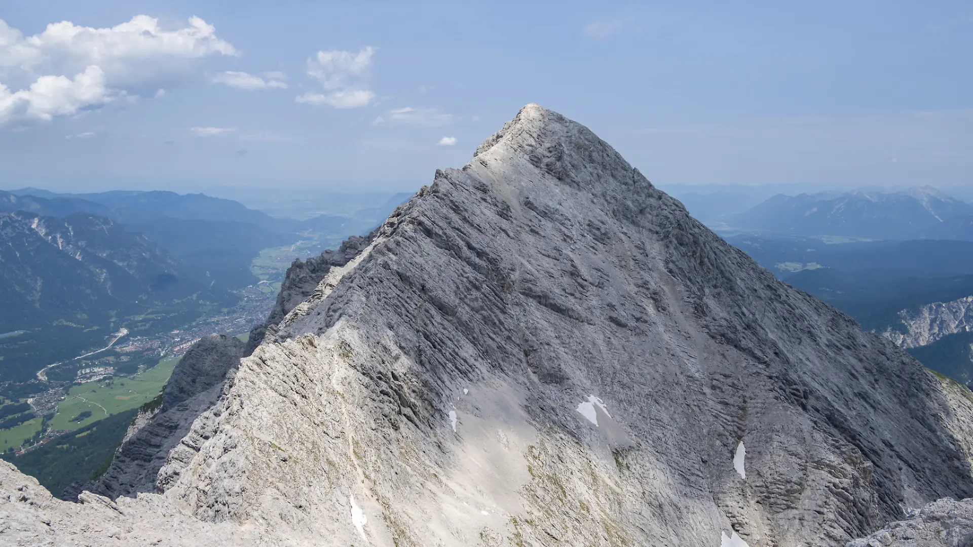 Jubiläumsgrat, Blick auf Alpspitze, Hochgebirge, Wettersteingebirge, Bayern, Deutschland, Europa