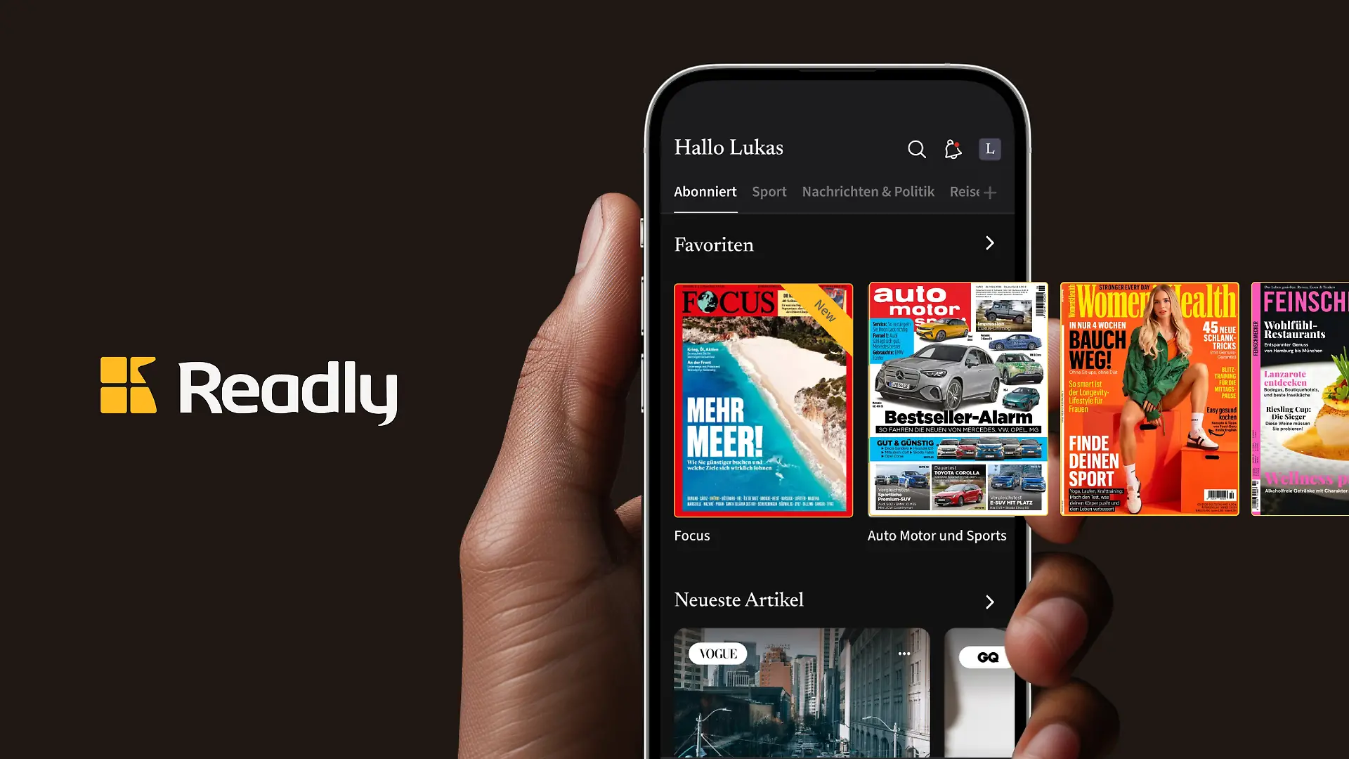 Readly – Abonnement von Online-Zeitschriften