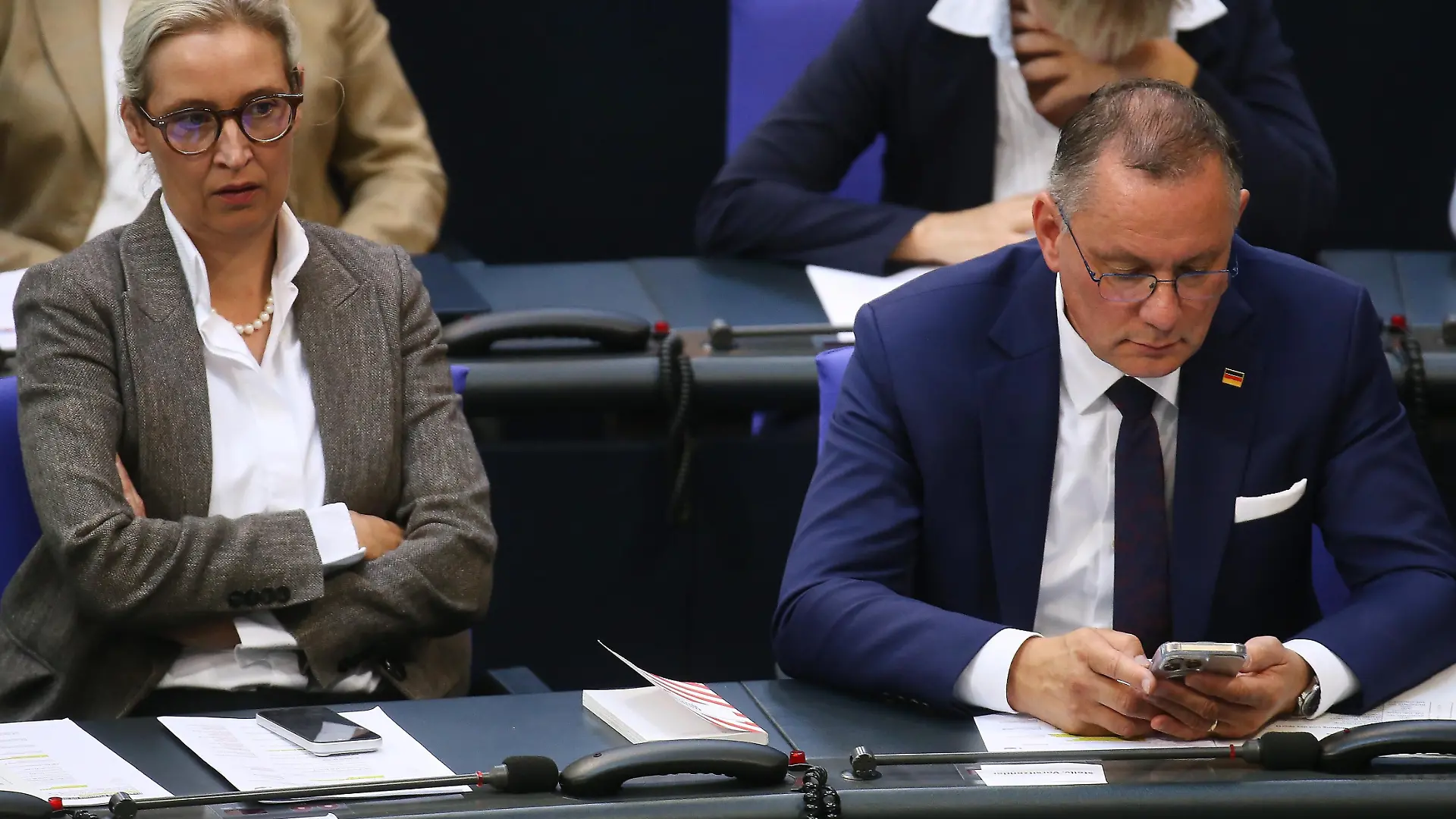 Berlin, Deutschland: Deutscher Bundestag: 90. Bundestagssitzung: Alice Weidel und Tino Chrupalla, AfD