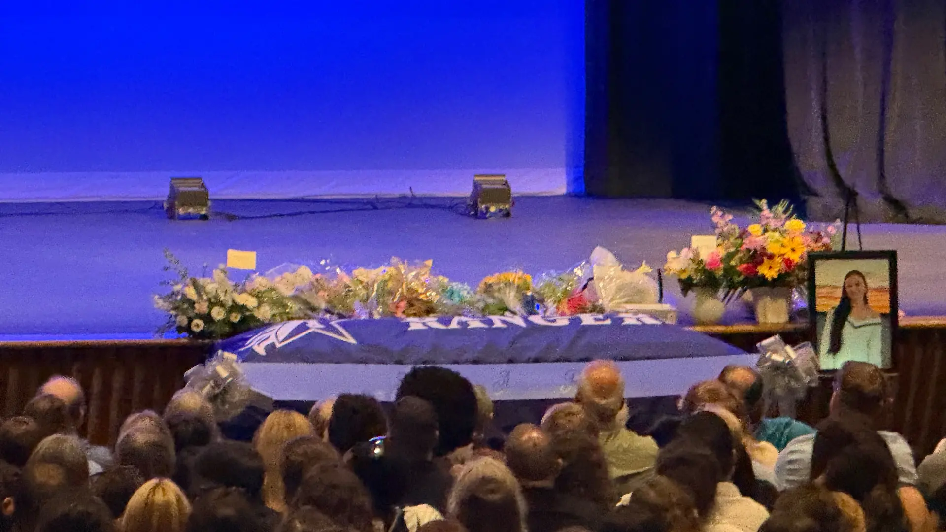 *EXCLUSIVE* Kaylee Hottle's closed casket is displayed at memorial service