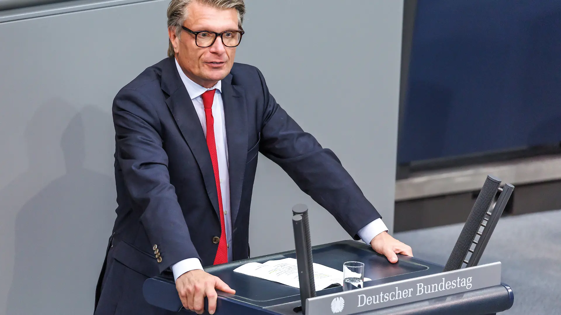 Thomas Bareivü (CDU/CSU) bei der 23. Plenarsitzung im Deutschen Bundestag am 16.09.25 in Berlin.