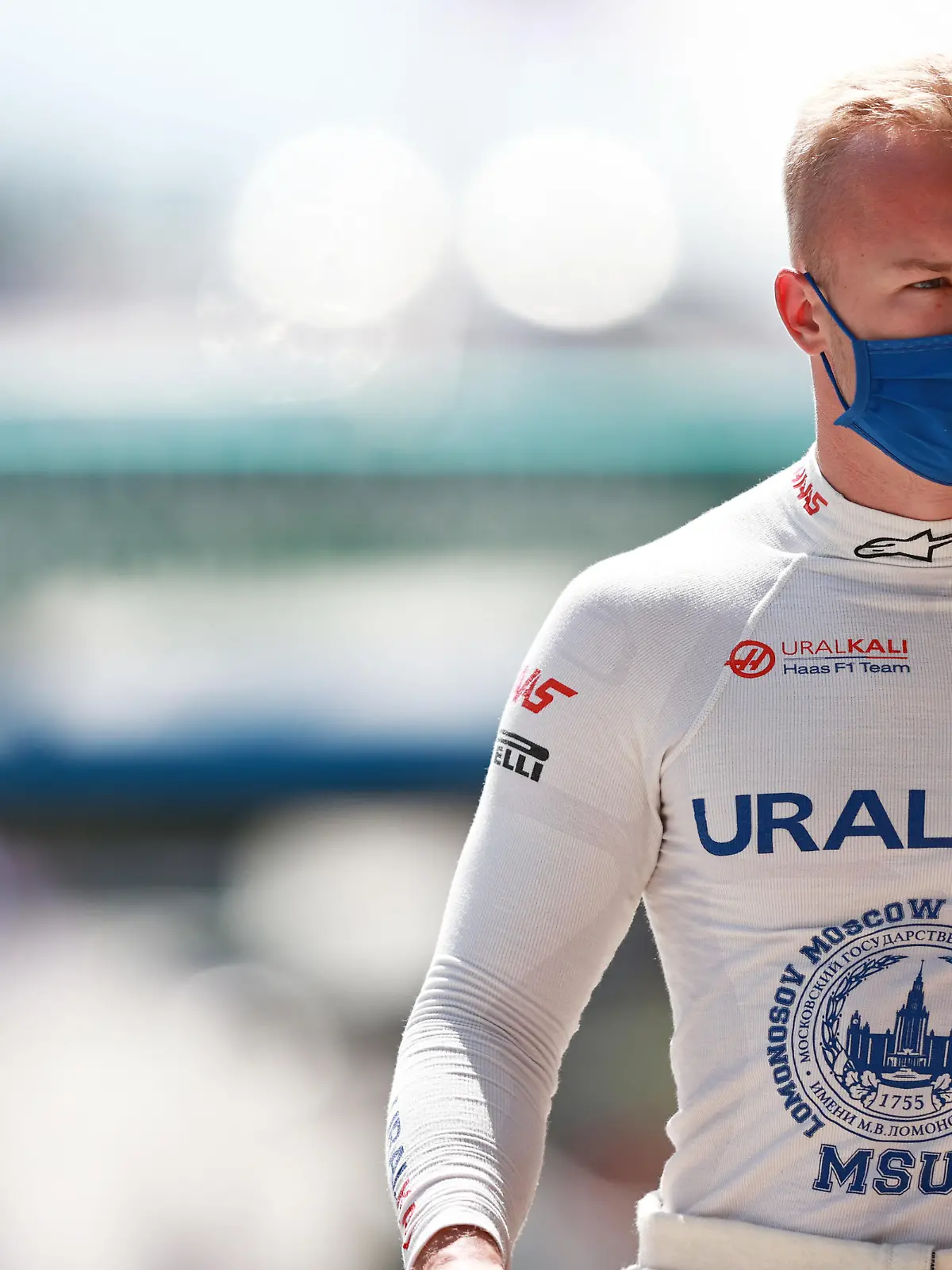 SPIELBERG, AUSTRIA - JULY 03: Nikita Mazepin of Russia and Haas F1 walks in the Pitlane during qualifying ahead of the F1 Grand Prix of Austria at Red Bull Ring on July 03, 2021 in Spielberg, Austria. (Photo by Mark Thompson/Getty Images)
