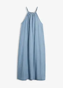 Jeanskleid aus fließendem Lyocell, Hellblau-Denim