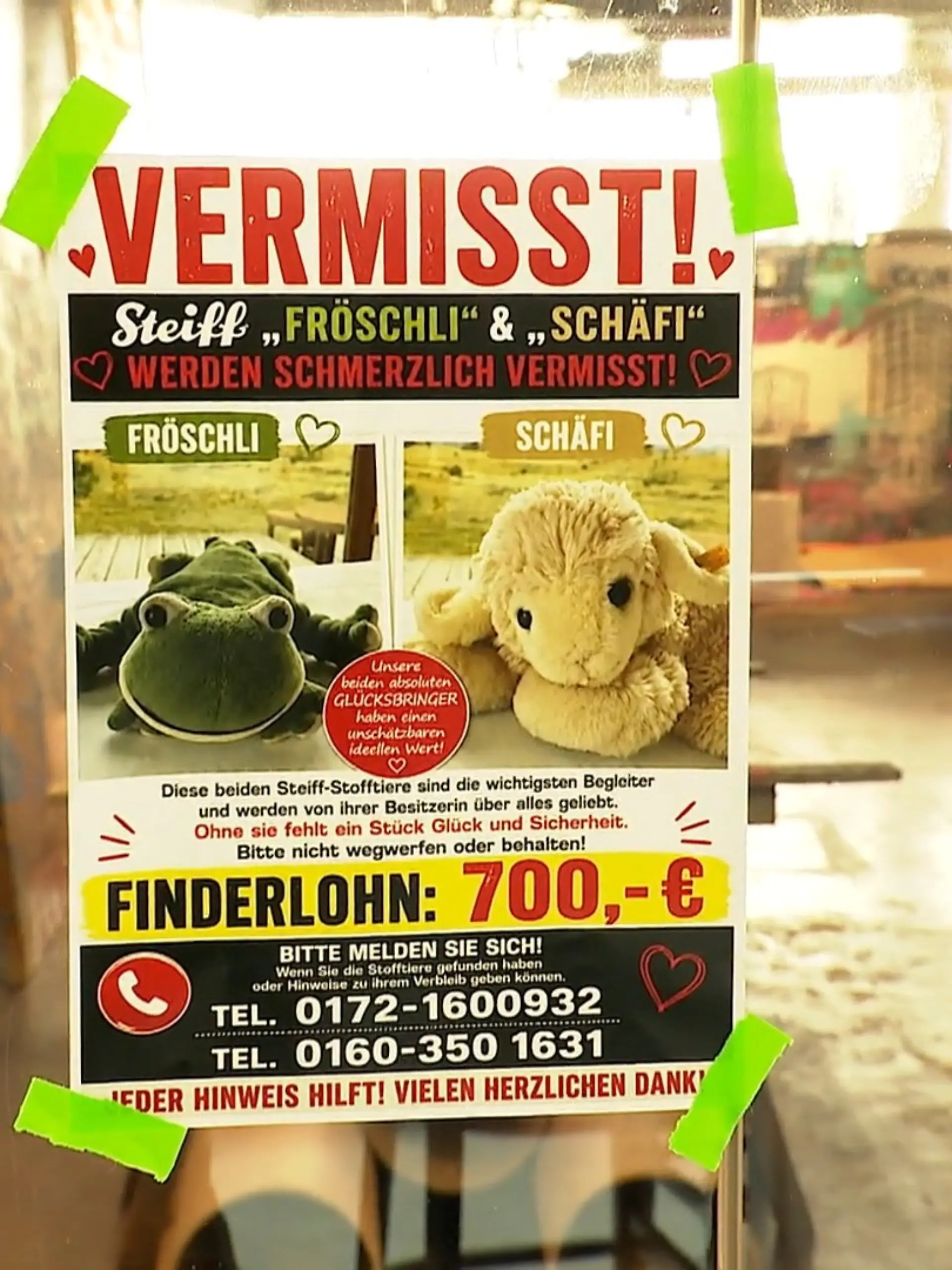 Bild zu: "1.000 Euro Finderlohn für Kuscheltiere"