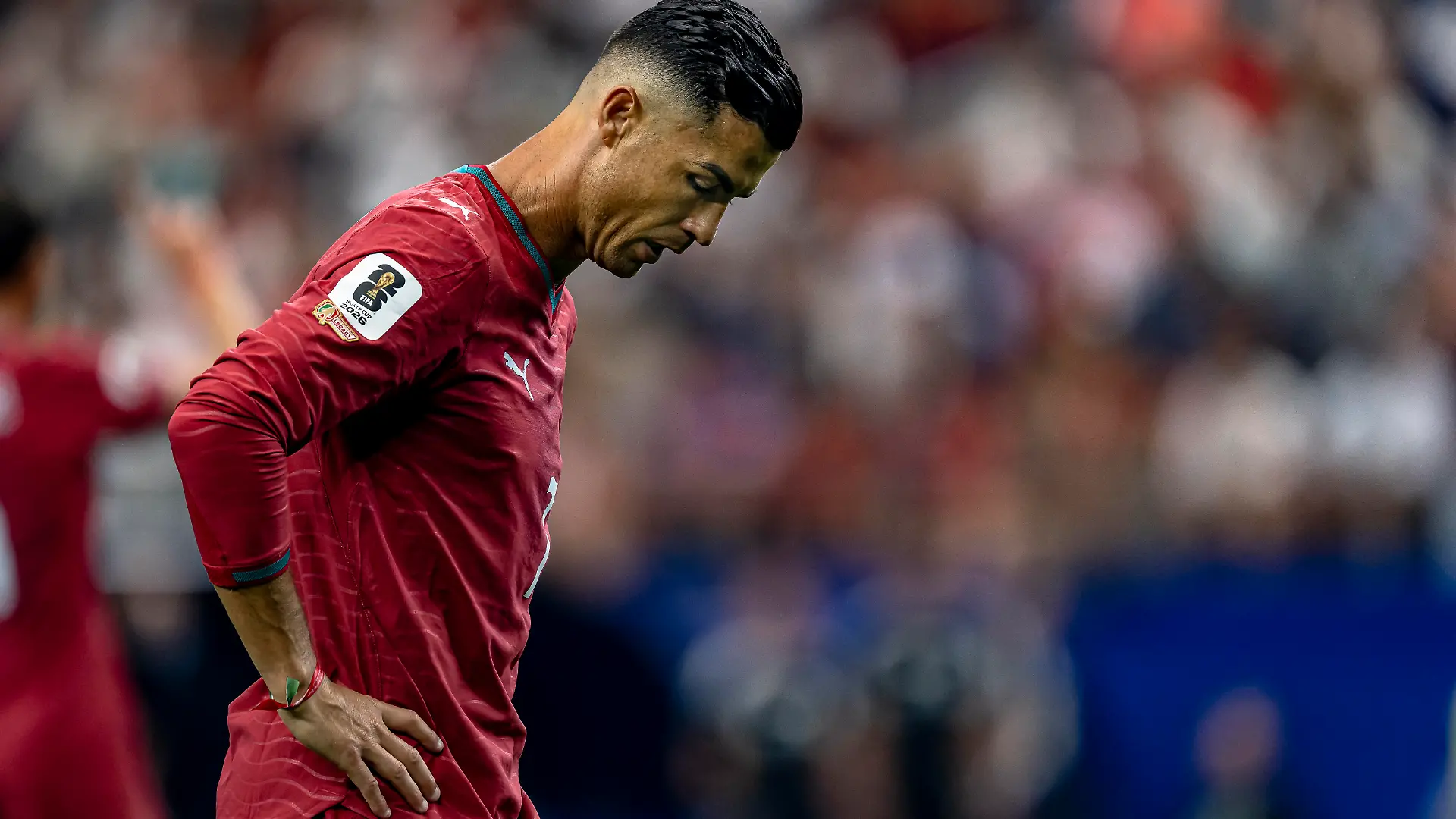 Cristiano Ronaldo of Portugal during the 2026 World Cup match between Portugal and Spain at Dallas Stadium on July 6, 2026, in Dallas, United States. (Photo by Stefan Koops/EYE4IMAGES/NurPhoto)
