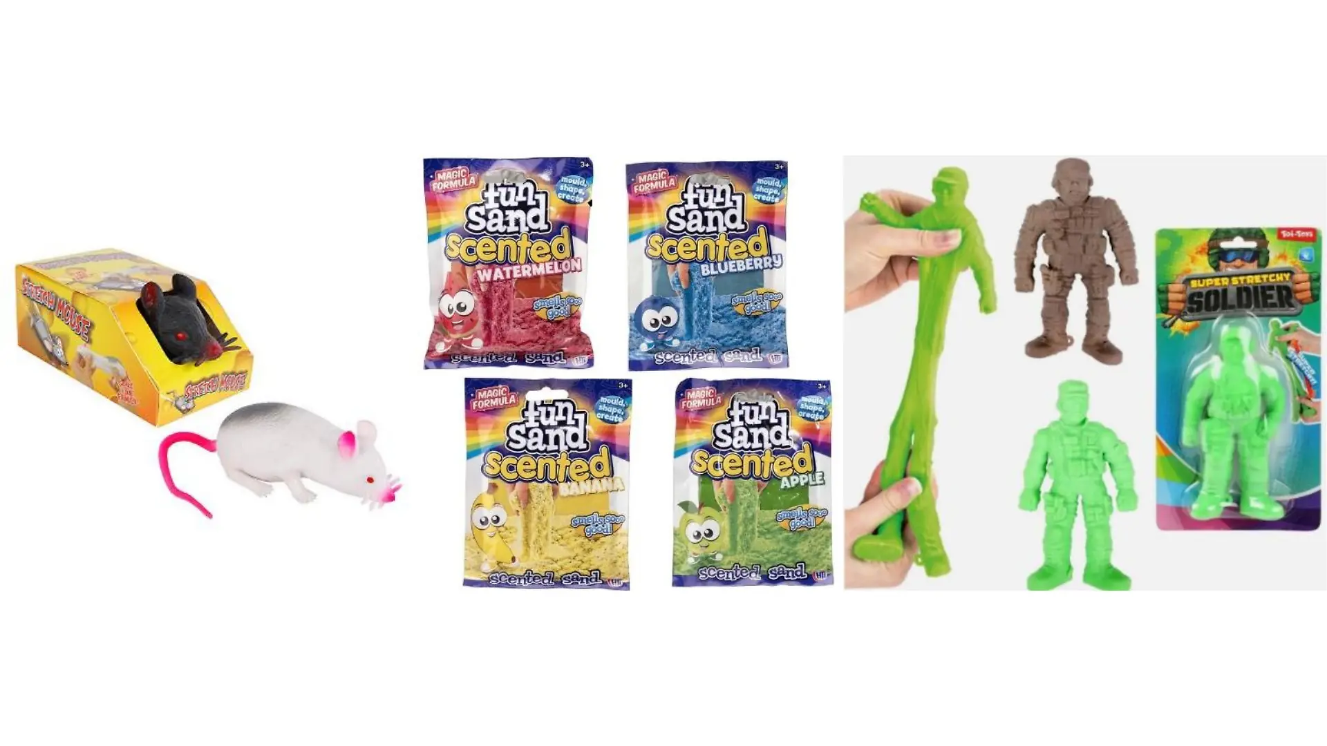 Diese Stretch-Spielzeuge sind vom Rückruf betroffen – der enthaltene Spielsand könnte Asbest enthalten.
