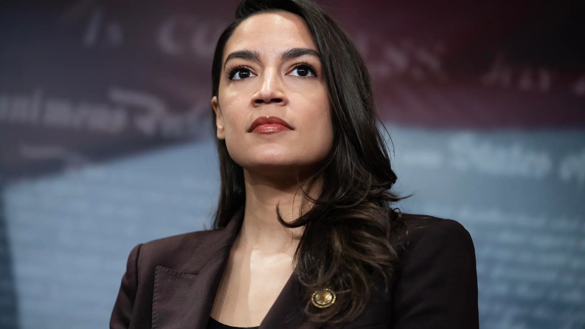 UNITED STATES - MARCH 25: Rep. Alexandria Ocasio-Cortez, D-N.Y., attends a news conference with Sen. Bernie Sanders, I-Vt., to announce the Artificial Intelligence Data Center Moratorium Act in the U.S. Capitol on Wednesday, March 25, 2026. The legislation aims to ensure that AI benefits workers, is safe and effective and does not harm communities or destroy the environment." (Tom Williams/CQ Roll Call/Sipa USA)