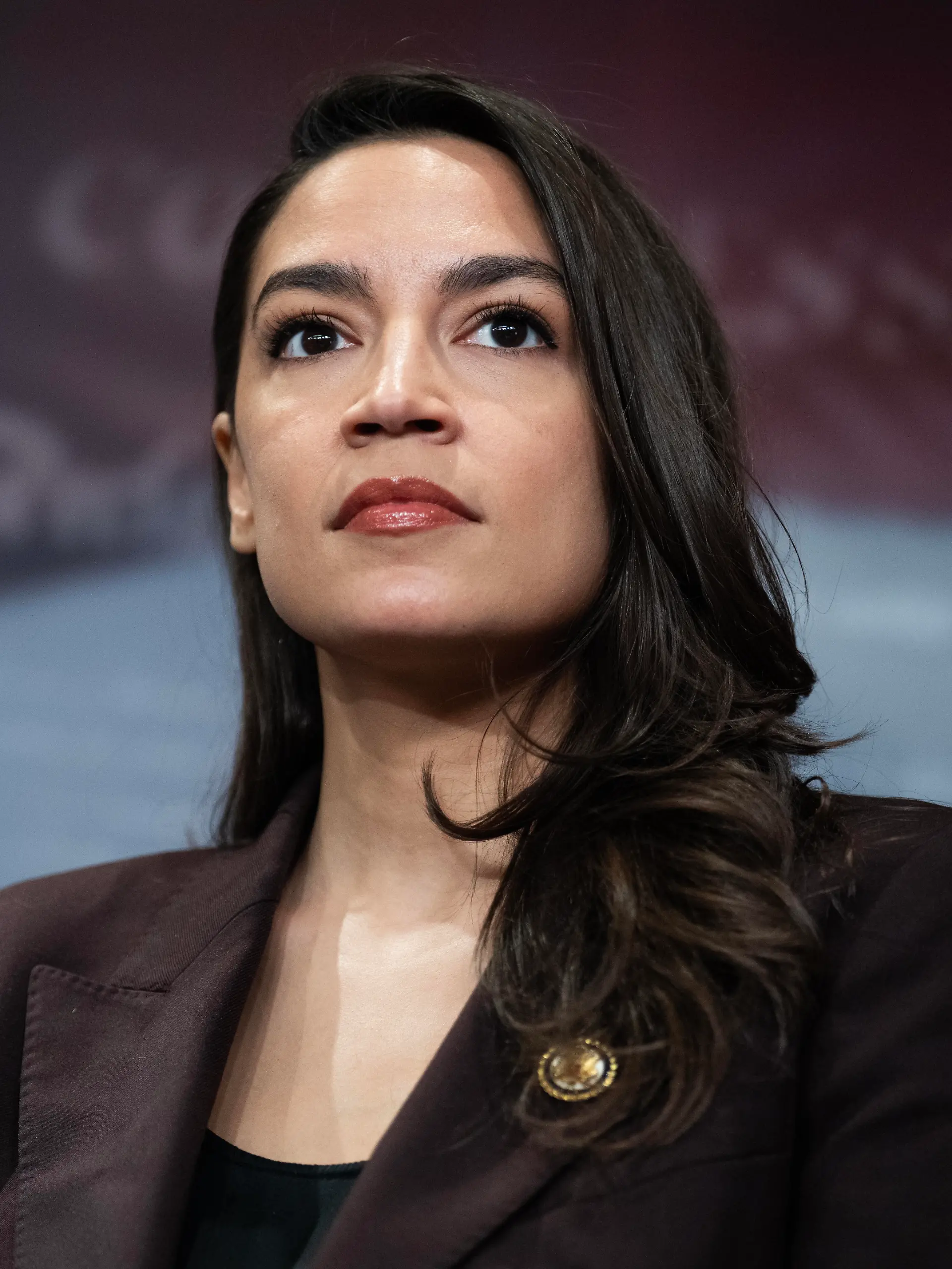 UNITED STATES - MARCH 25: Rep. Alexandria Ocasio-Cortez, D-N.Y., attends a news conference with Sen. Bernie Sanders, I-Vt., to announce the Artificial Intelligence Data Center Moratorium Act in the U.S. Capitol on Wednesday, March 25, 2026. The legislation aims to ensure that AI benefits workers, is safe and effective and does not harm communities or destroy the environment." (Tom Williams/CQ Roll Call/Sipa USA)