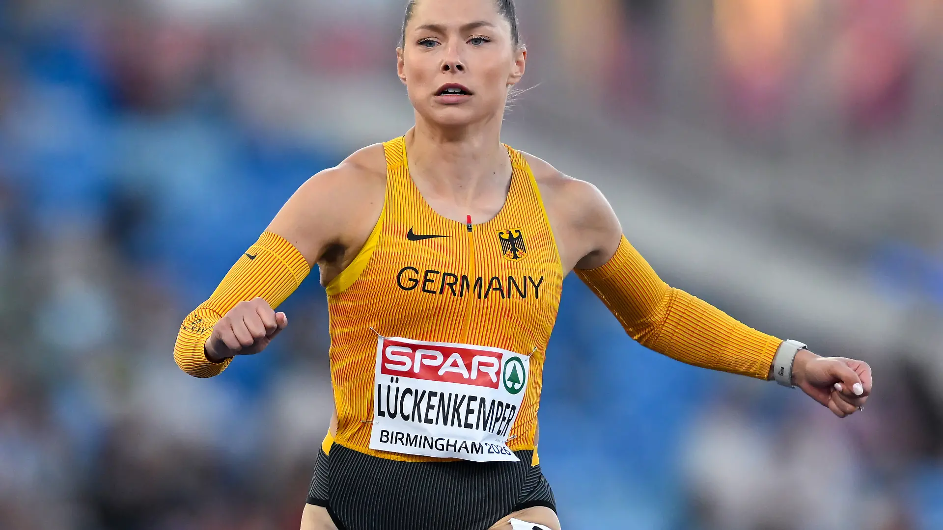 Leichtathletik: Europameisterschaft, Frauen, 100 Meter, Halbfinale. Gina Lückenkemper (Deutschland) in Aktion. +++ dpa-Bildfunk +++