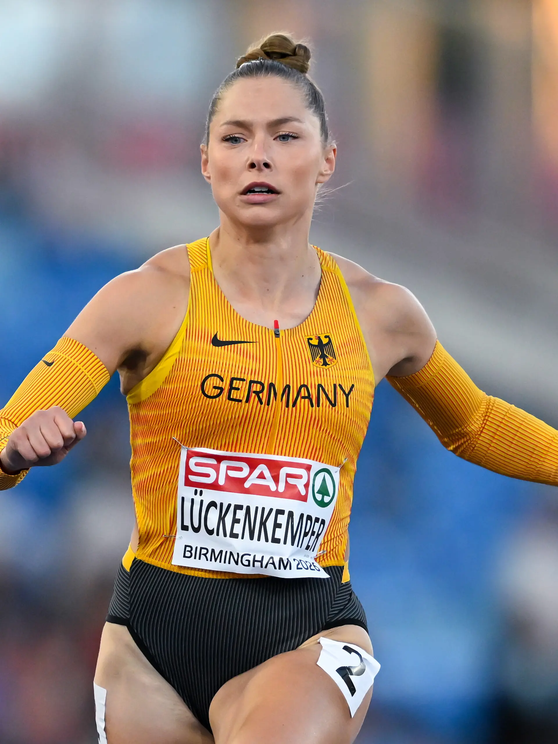 Leichtathletik: Europameisterschaft, Frauen, 100 Meter, Halbfinale. Gina Lückenkemper (Deutschland) in Aktion. +++ dpa-Bildfunk +++