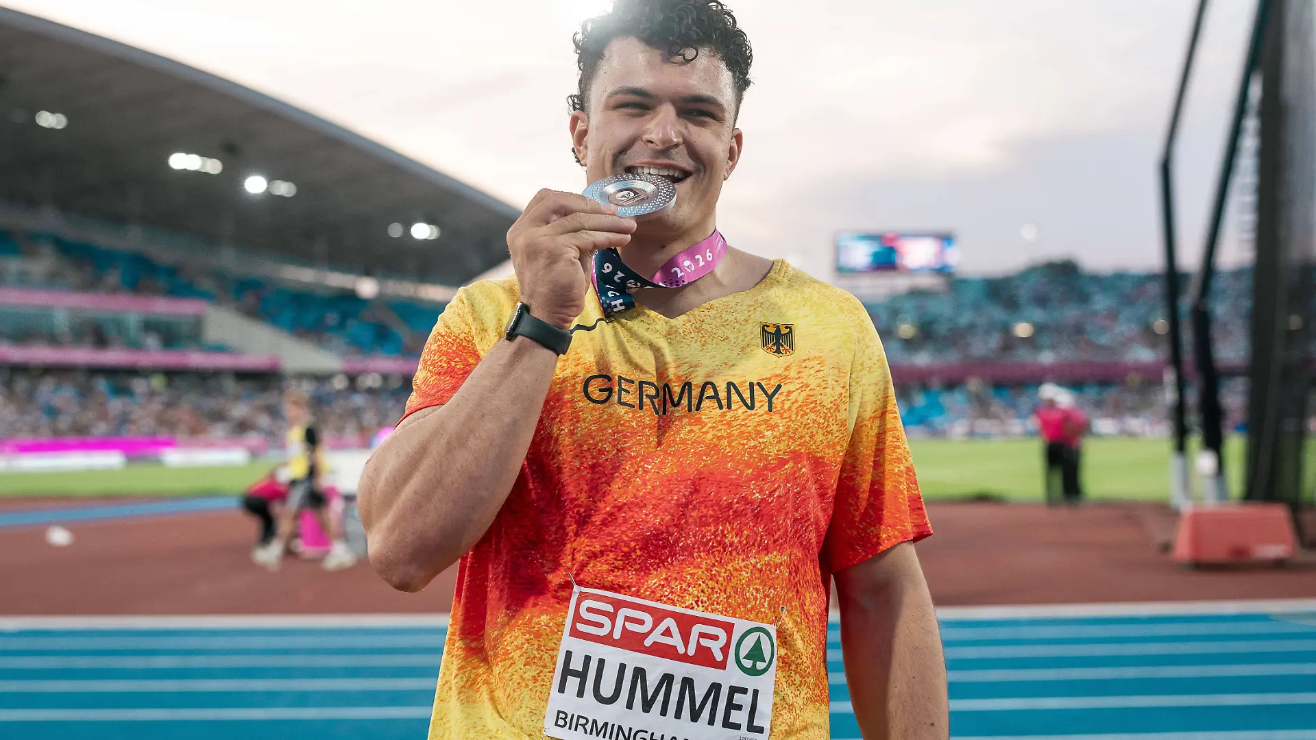 Merlin Hummel Eintracht Frankfurt, Hammerwurf Maenner, GBR, Leichtathletik, Athletics, European Athletics Championships 2026, Leichtathletik Europameisterschaft 2026, Birmingham 2026, 09.08.2026, GBR, Leichtathletik, Athletics, European Athletics Championships 2026, Leichtathletik Europameisterschaft 2026, Birmingham 2026, 09.08.2026 Birmingham *** Merlin Hummel, Eintracht Frankfurt, Men s Hammer Throw, GBR, Track and Field, Athletics, 2026 European Athletics Championships, 2026 European Track and Field Championships, Birmingham 2026, August 9, 2026, GBR, Track and Field, Athletics, 2026 European Athletics Championships, 2026 European Track and Field Championships, Birmingham 2026, August 9, 2026, Birmingham Copyright: xStefanxMayerx EP_SMR