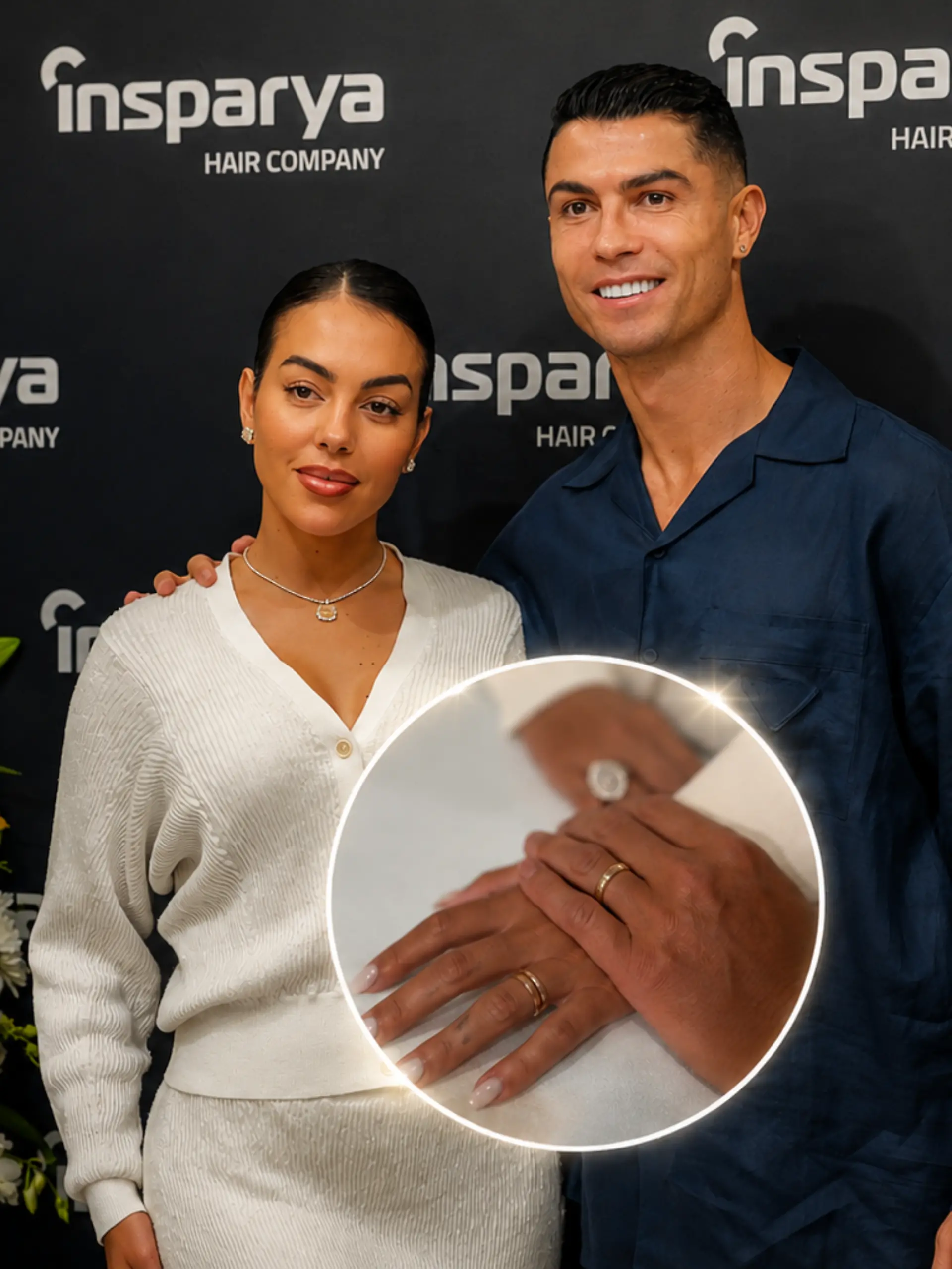 Christiano Ronaldo und Georgina Rodríguez mit ihren Hochzeitsringen