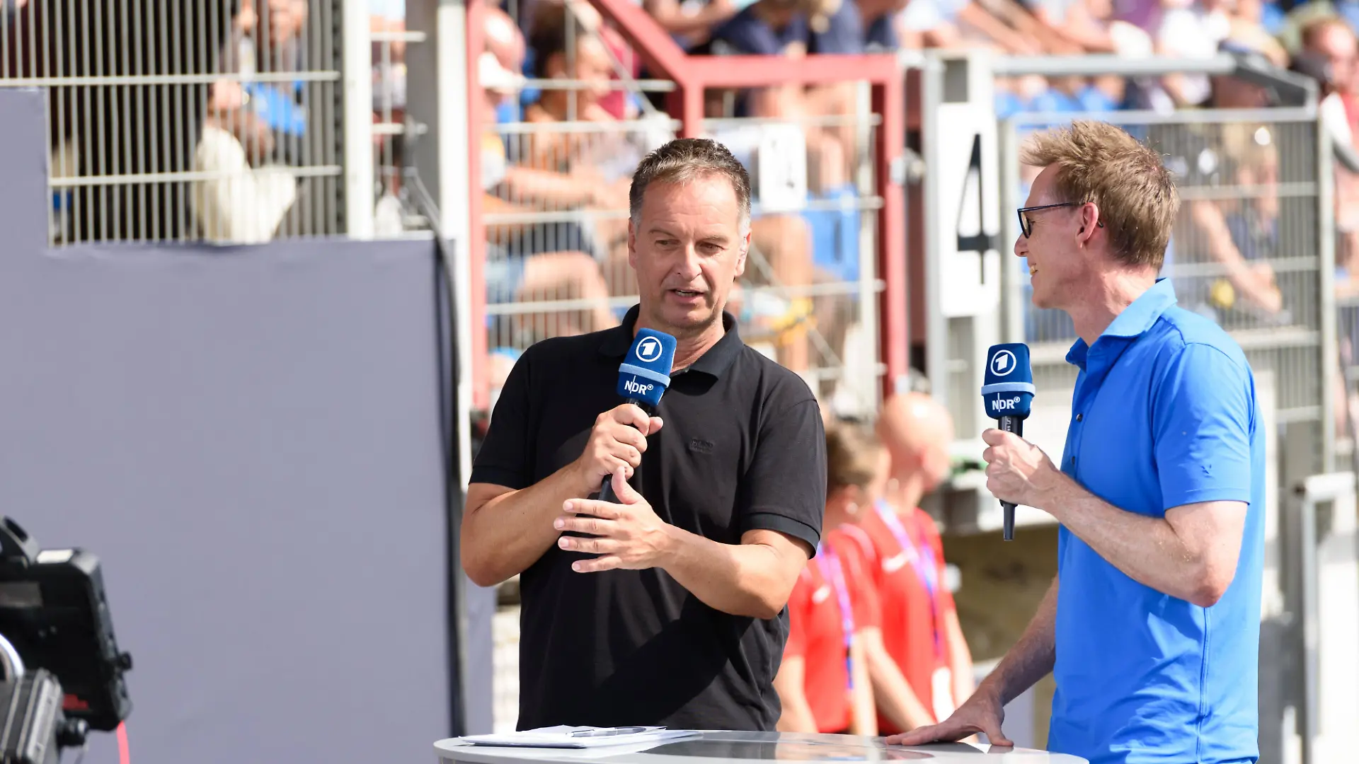 Frank Busemann (r.) und Claus Lufen sorgten bei der Kugelstoßerin für Ärger. (Archivbild)