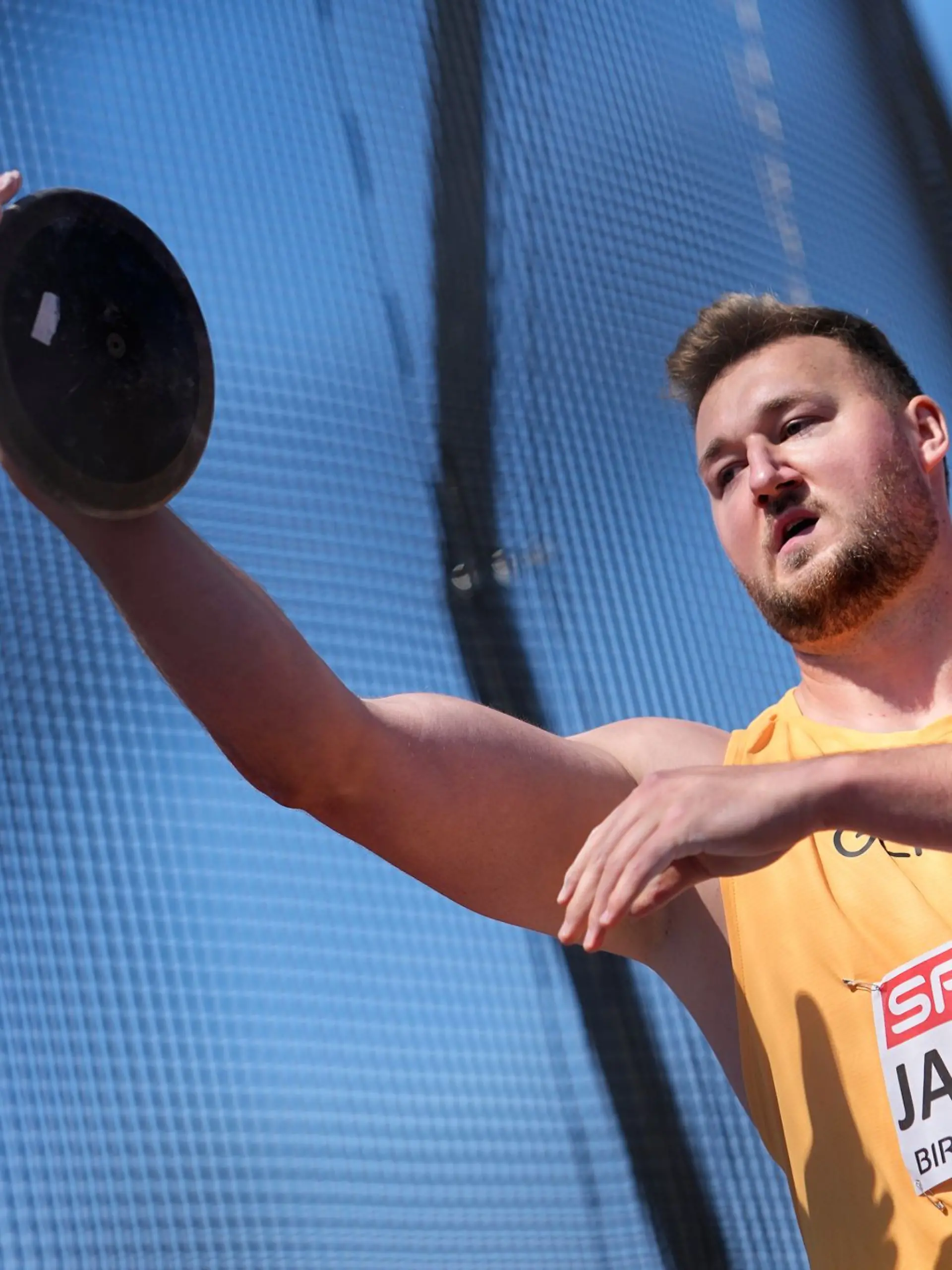 Bild zu: "Fast 70 Meter: Diskuswerfer Janssen jubelt über EM-Bronze"