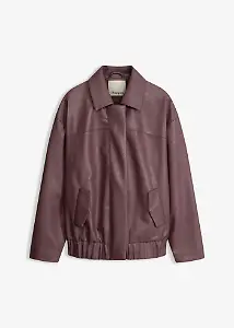 Lederimitatjacke mit überschnittenen Schultern