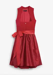 Bonprix Dirndl mit Samt-Mieder und Satin-Schürze (2-tlg.Set), Rot