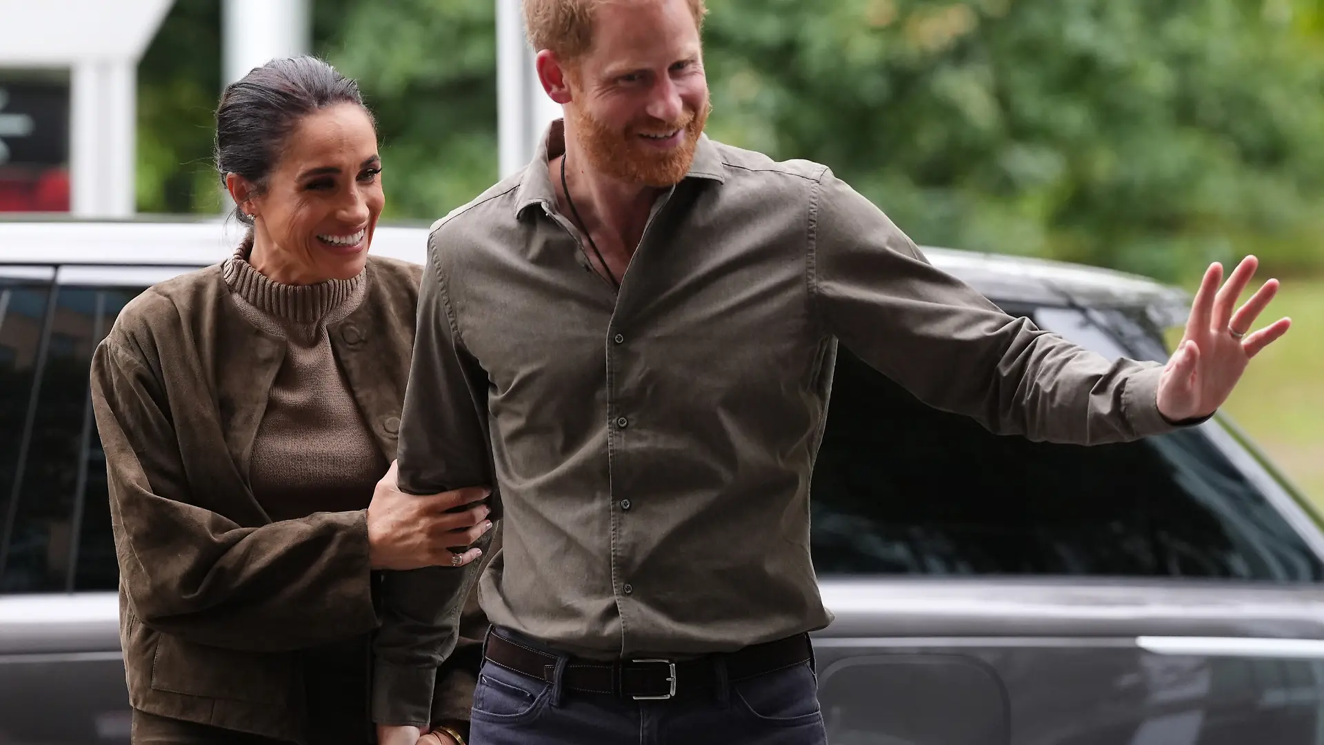 Duke and Duchess of Sussex visit to Australia. The Duke and Duchess of Sussex arrive at the Australian National Veterans Arts Museum (Anvam) in Southbank, Melbourne, Victoria, on day one of the royal trip to Australia. Picture date: Tuesday April 14, 2026. Photo credit should read: Jonathan Brady/PA Wire URN:84256950