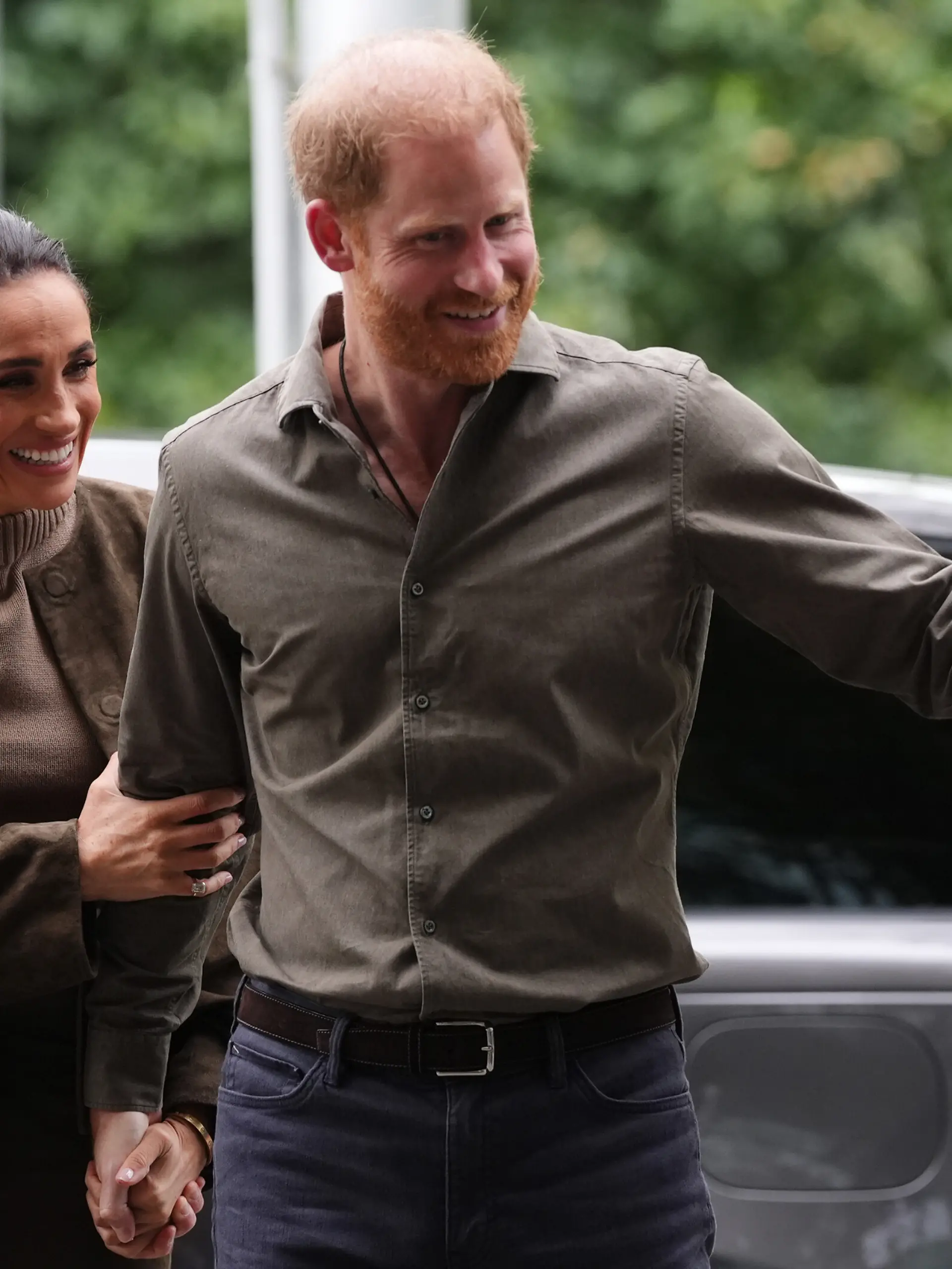 Duke and Duchess of Sussex visit to Australia. The Duke and Duchess of Sussex arrive at the Australian National Veterans Arts Museum (Anvam) in Southbank, Melbourne, Victoria, on day one of the royal trip to Australia. Picture date: Tuesday April 14, 2026. Photo credit should read: Jonathan Brady/PA Wire URN:84256950