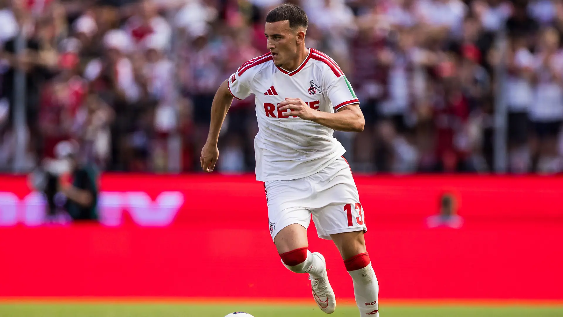 COLOGNE, GERMANY - AUGUST 08: Said El Mala 1. FC Koeln, 13 controls the ball during a friendly match of season 2026/27 between 1. FC Köln vs. Real Sociedad San Sebastian at RheinEnergiestadion on August 08, 2026 in Cologne, Germany. North Rhine Westphalia Germany Copyright: xSteffiexWunderlx