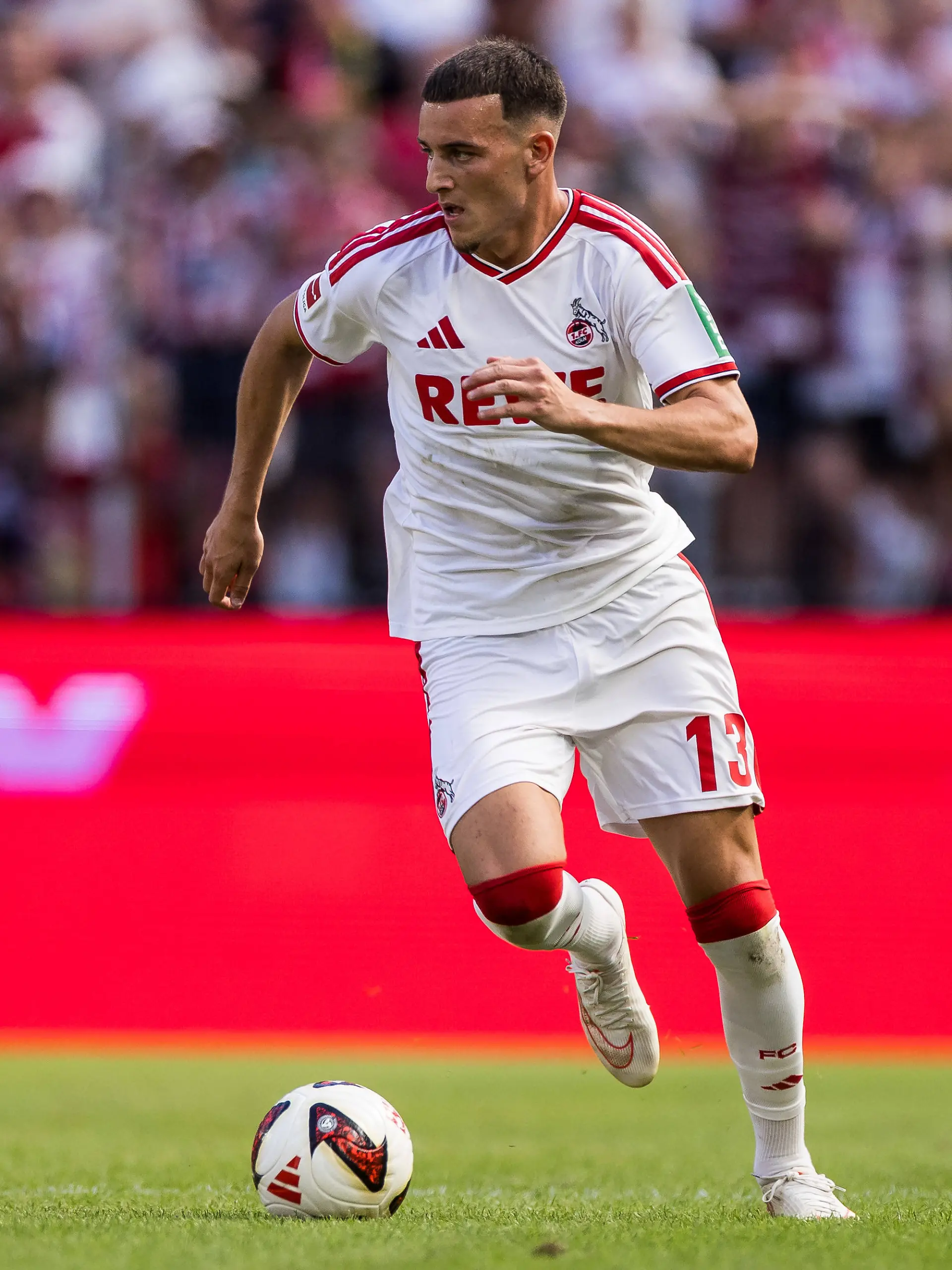 COLOGNE, GERMANY - AUGUST 08: Said El Mala 1. FC Koeln, 13 controls the ball during a friendly match of season 2026/27 between 1. FC Köln vs. Real Sociedad San Sebastian at RheinEnergiestadion on August 08, 2026 in Cologne, Germany. North Rhine Westphalia Germany Copyright: xSteffiexWunderlx