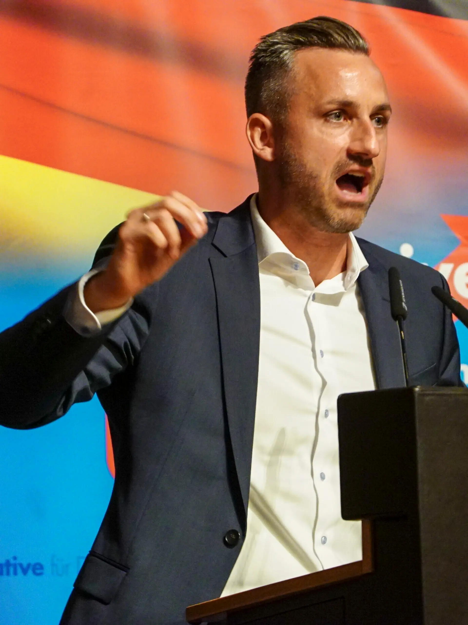 Ulrich Siegmund AFD Fraktionschef von Sachsen-Anhalt am 11.August 2025 Hamburg- Der AFD Fraktionschef von Sachsen-Anhalt Ulrich Siegmund hielt eine Rede zum Theama AfD im Parlament Der Weg zur Regierungsverantwortung