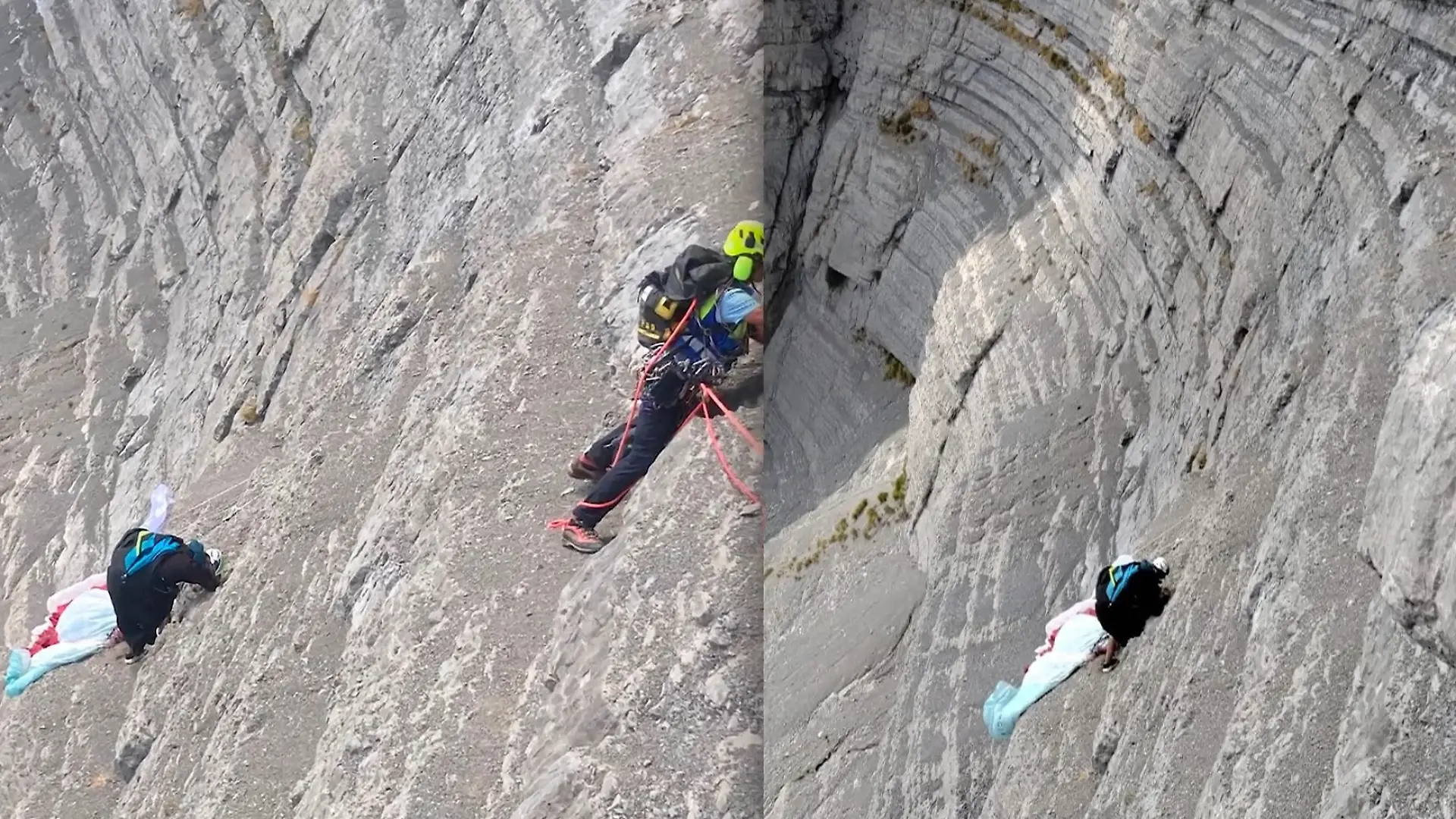 Über eine Stunde am Abgrund! Paraglider wartet verzweifelt an Felswand auf Rettung Lebensgefahr in den Alpen