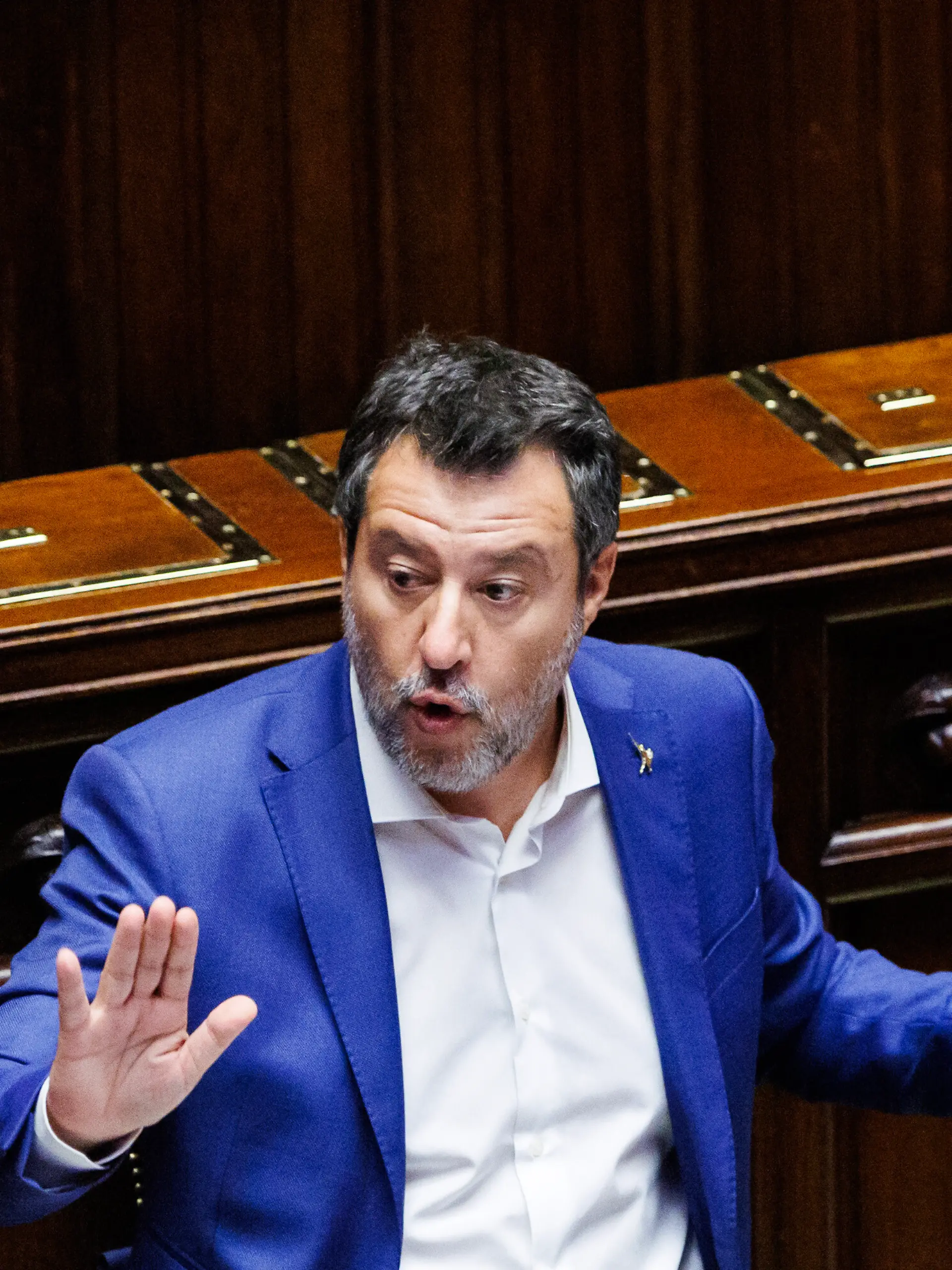 August 5, 2026, Rome, Italia, Italy: Minister of Infrastructure and Transport Matteo Salvini during Question Time at the Chamber of Deputies, Rome, August 5, 2026 (Credit Image: © Francesco Fotia/AGF via ZUMA Press