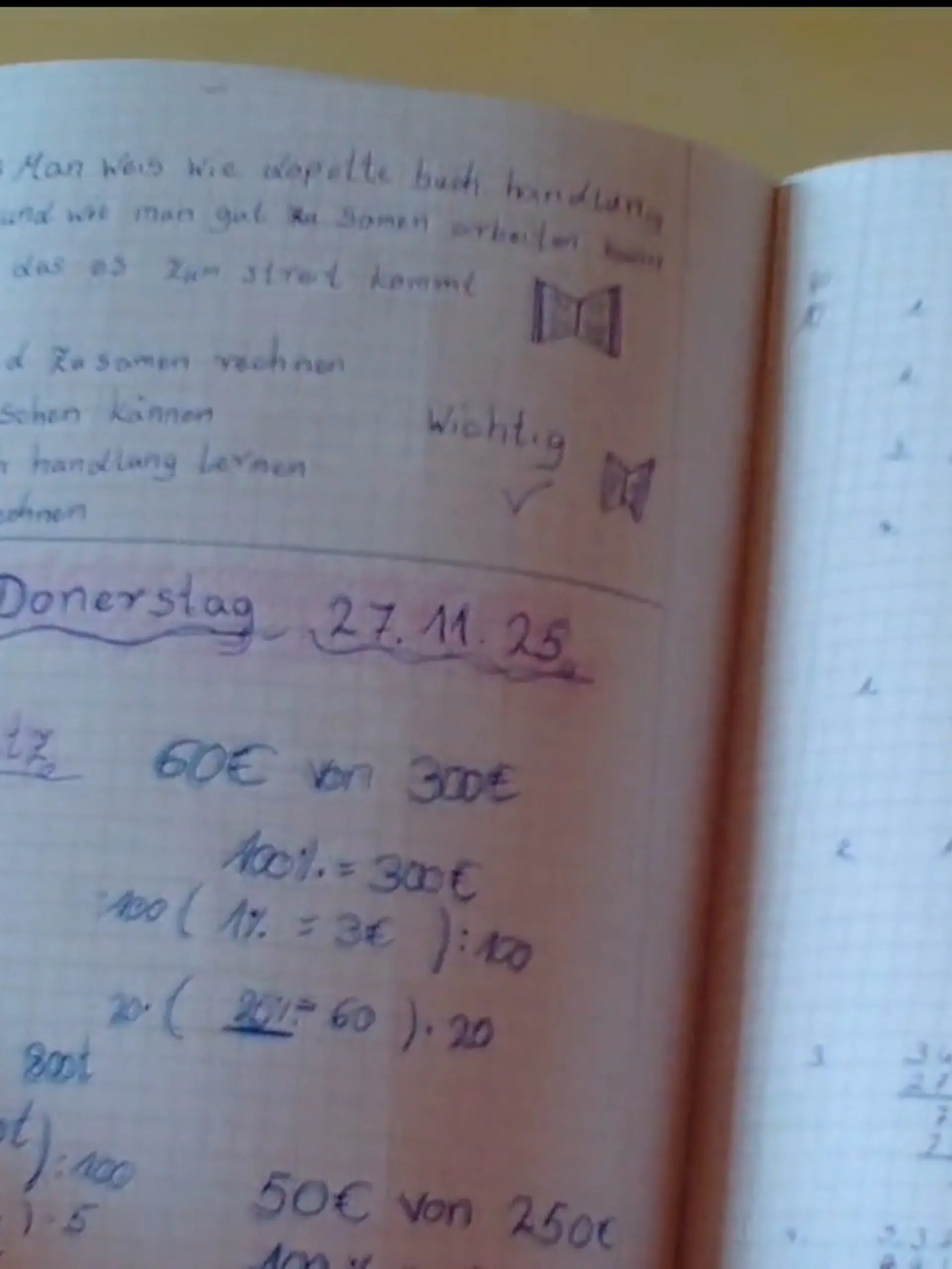 Bild zu: "Laut Matheheft: Vier Monate Pause zwischen zwei Mathe-Epochen?"