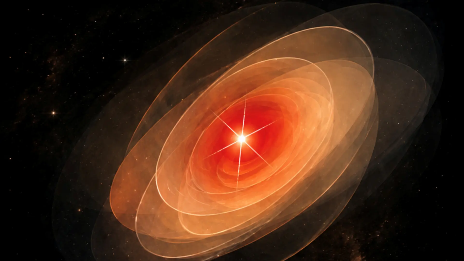 HANDOUT - An artist's impression of a Little Red Dot in the early Universe, showing a bright, compact central source embedded within a faint host galaxy. The morphology and size of the host galaxy are artistically exaggerated for visualisation, while JWST observations reveal that these seemingly point-like objects can contain an extended component.
Credit: Ruiyuan Guo & Xuheng Ding
ACHTUNG: Frei nur zur redaktionellen Verwendung im Zusammenhang mit der Berichterstattung über die Studie bei Nennung des Credits. Foto: Ruiyuan Guo & Xuheng Ding