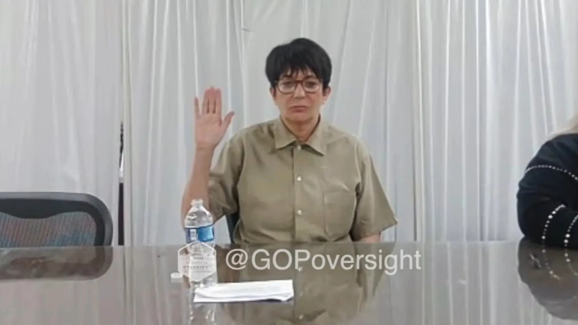 Screenshot aus einem Video vom 09.02.26, veröffentlicht vom Ausschuss für Aufsicht und Regierungsreform des Repräsentantenhauses (GOP Oversight), in dem Ghislaine Maxwell vor dem House Oversight Committee spricht. Laut dem Vorsitzenden des zuständigen Aufsichtsausschusses des Repräsentantenhauses, Comer, hatte die Epstein-Vertraute die Aussage vor dem Kongress verweigert. +++ dpa-Bildfunk +++