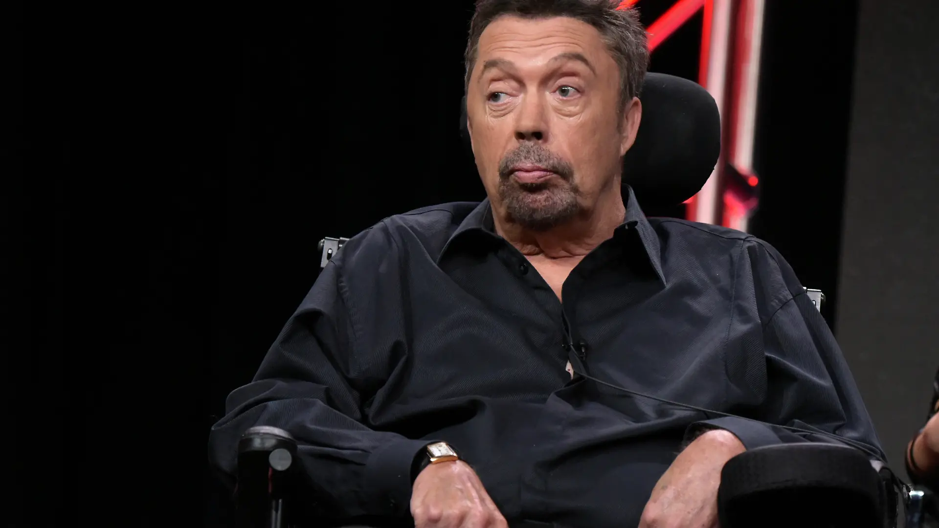 Tim Curry participates in the panel for "The Rocky Horror Picture Show" during the Fox Television Critics Association summer press tour on Monday, Aug. 8, 2016, in Beverly Hills, Calif. (Photo by Richard Shotwell/Invision/AP)