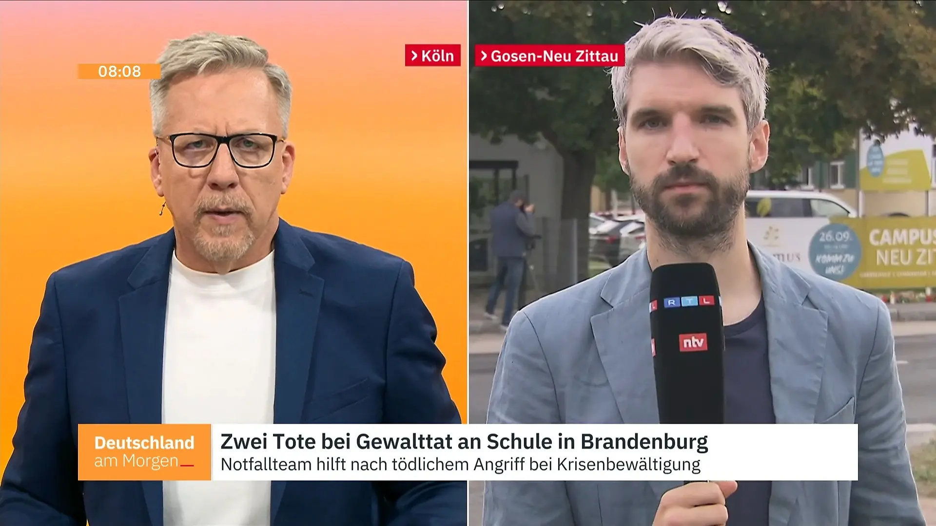 Große Trauer nach Messerangriff an Schule RTL-Reporter in Brandenburg