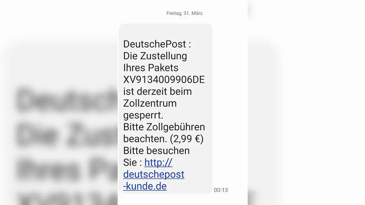 Der Zoll warnt vor diesen gefakten Handy-Nachrichten.