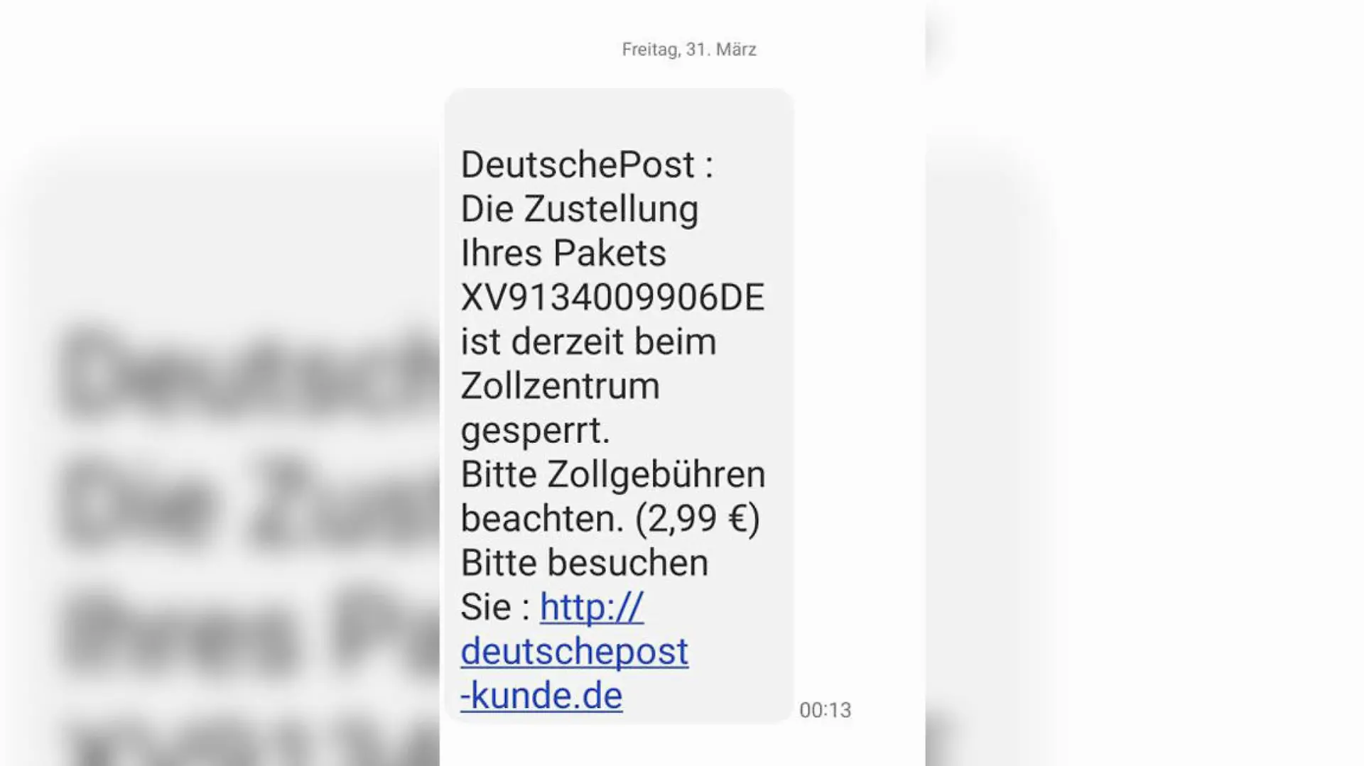 Der Zoll warnt vor diesen gefakten Handy-Nachrichten.