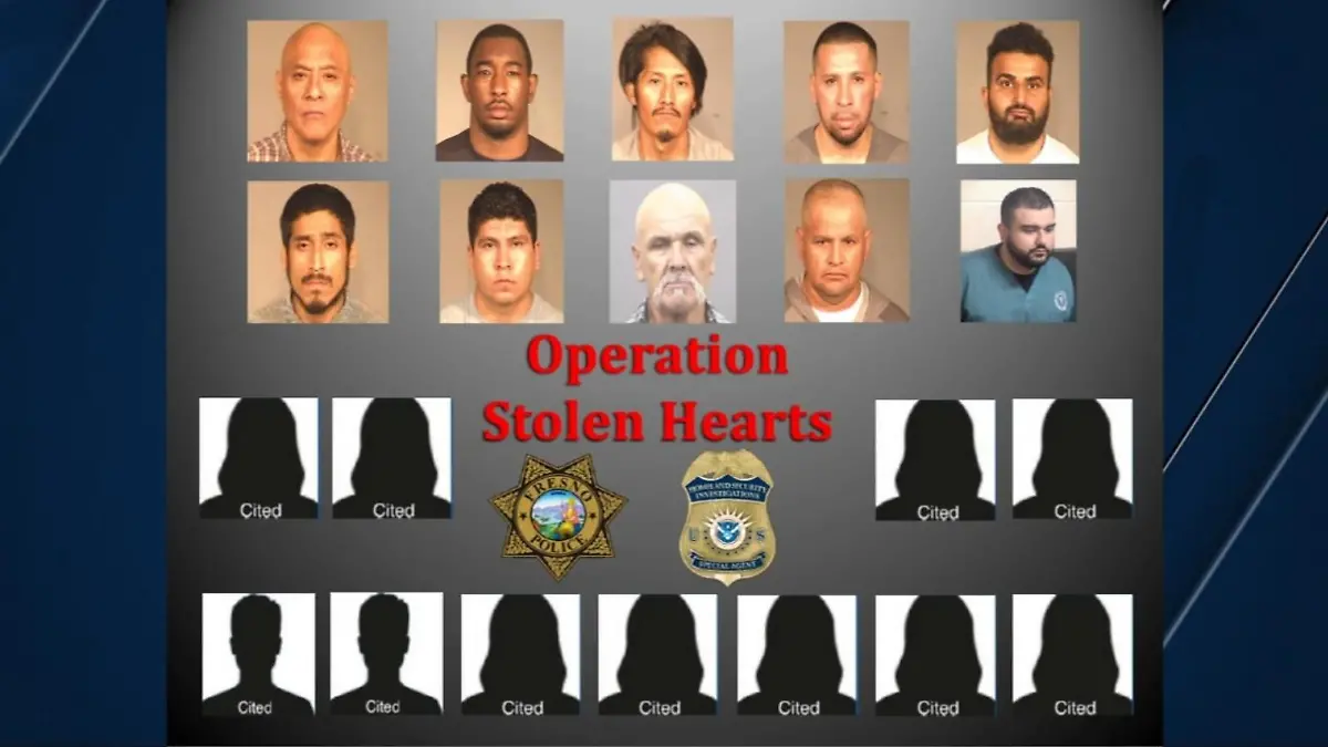 21 Männer wurden in Fresno von der Polizei festgenommen.