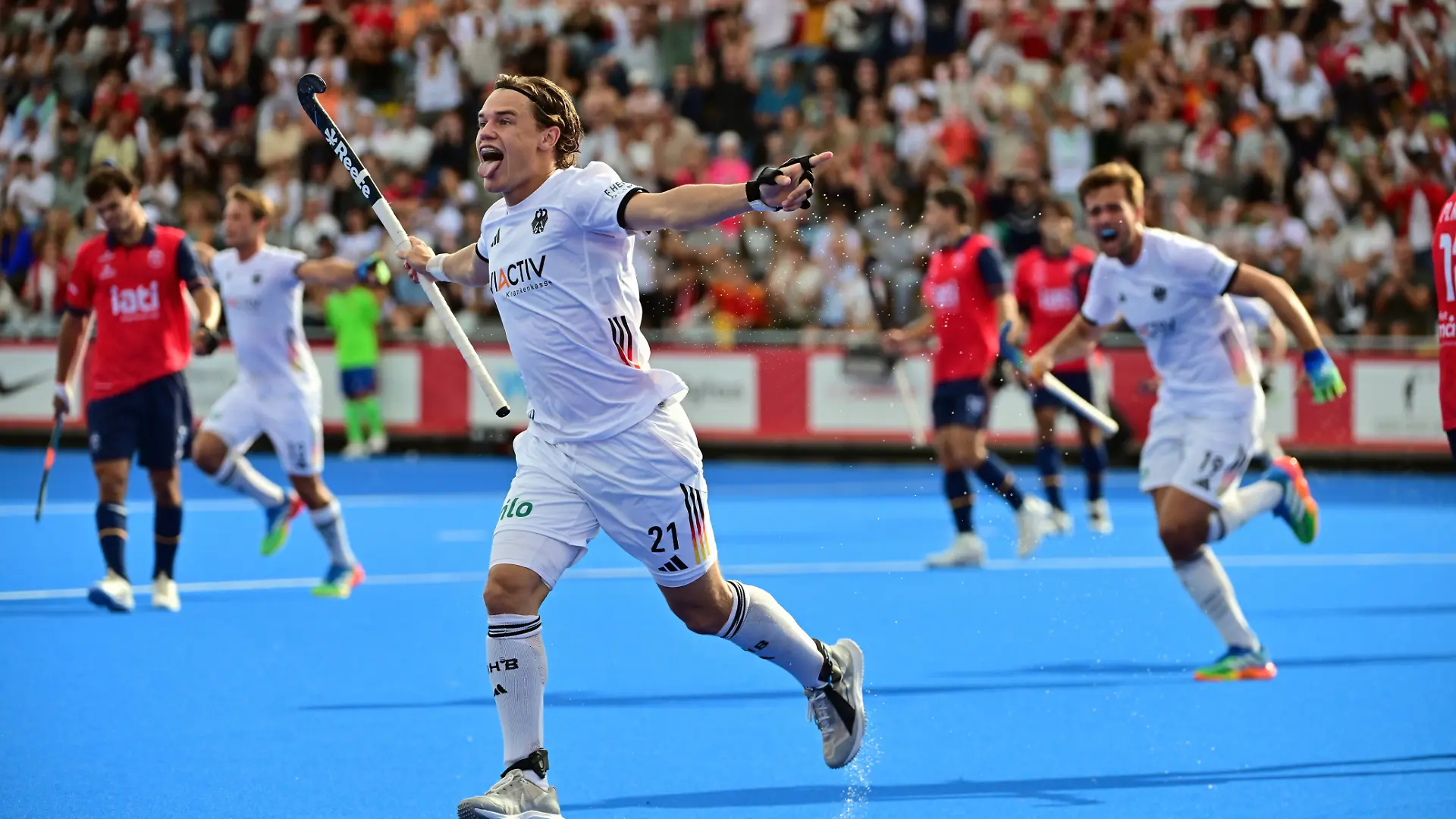 RECORD DATE NOT STATED German Michel Struthoff celebrate after scoring during a Field hockey, Feldhockey game between Spain and Germany, the men s final at the 2026 Hockey World Cup, on Sunday 30 August 2026, in Wavre. The 2026 edition of the Hockey World Cup takes place in Belgium and The Netherlands from August 15 to August 30. DIRKxWAEM PUBLICATIONxNOTxINxBELxFRAxNEDxLUX x184757368x