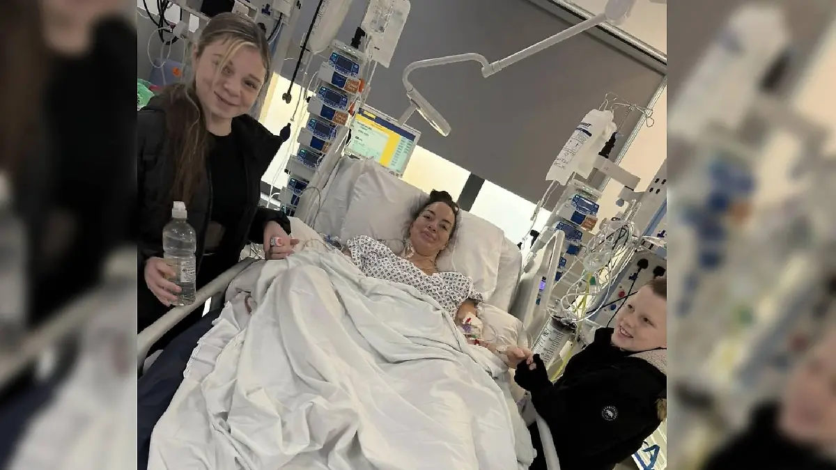 Rhian Butlin im Krankenhaus