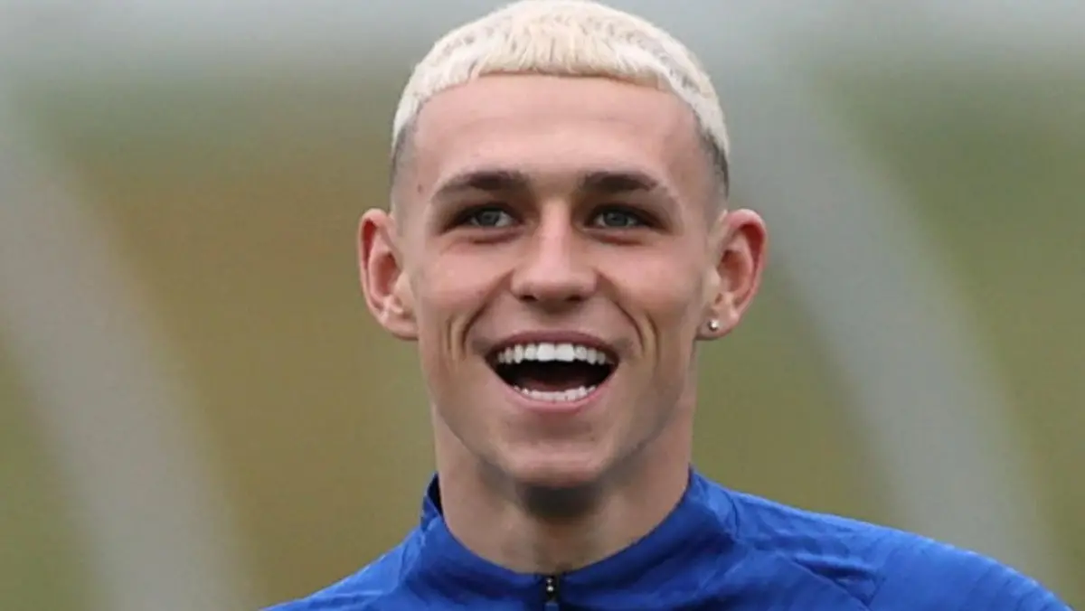 Soccer Football - Euro 2020 - England training - St. George's Park, Burton Upon Trent, Britain - June 28, 2021 England's Phil Foden during training REUTERS/Carl Recine