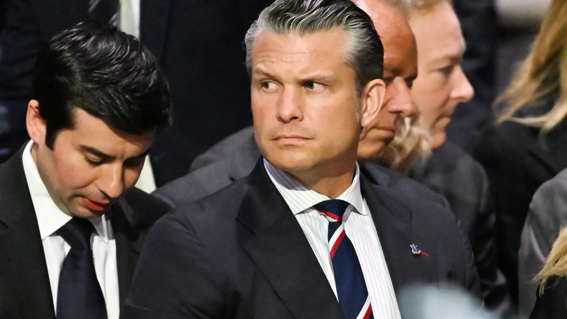 Secretary of Defense Pete Hegseth attends the funeral service for the late Sen. Lindsey Graham, R-SC, at Washington National Cathedral in Washington, DC on Tuesday, July 28, 2026. Graham, who served in Congress for 31 years, died on July 11 at the age of 71. PUBLICATIONxNOTxINxUSA WAP20260728806 ANNABELLExGORDON